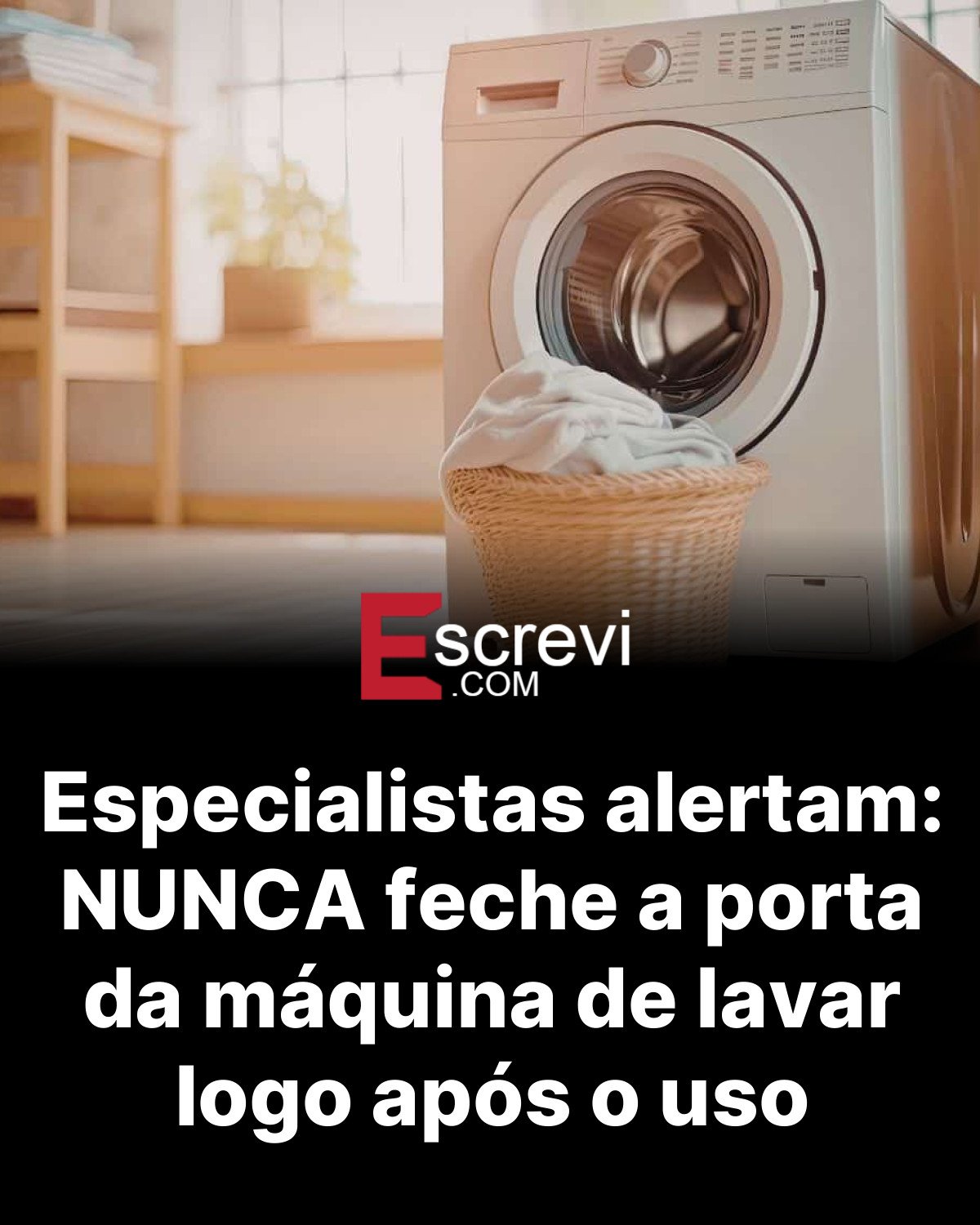 Especialistas alertam: NUNCA feche a porta da máquina de lavar logo após o uso card preto