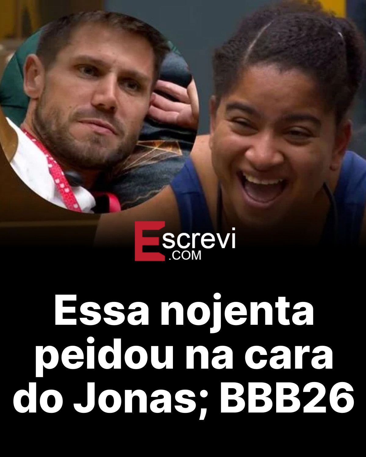 Essa nojenta peidou na cara do Jonas; BBB26 card preto