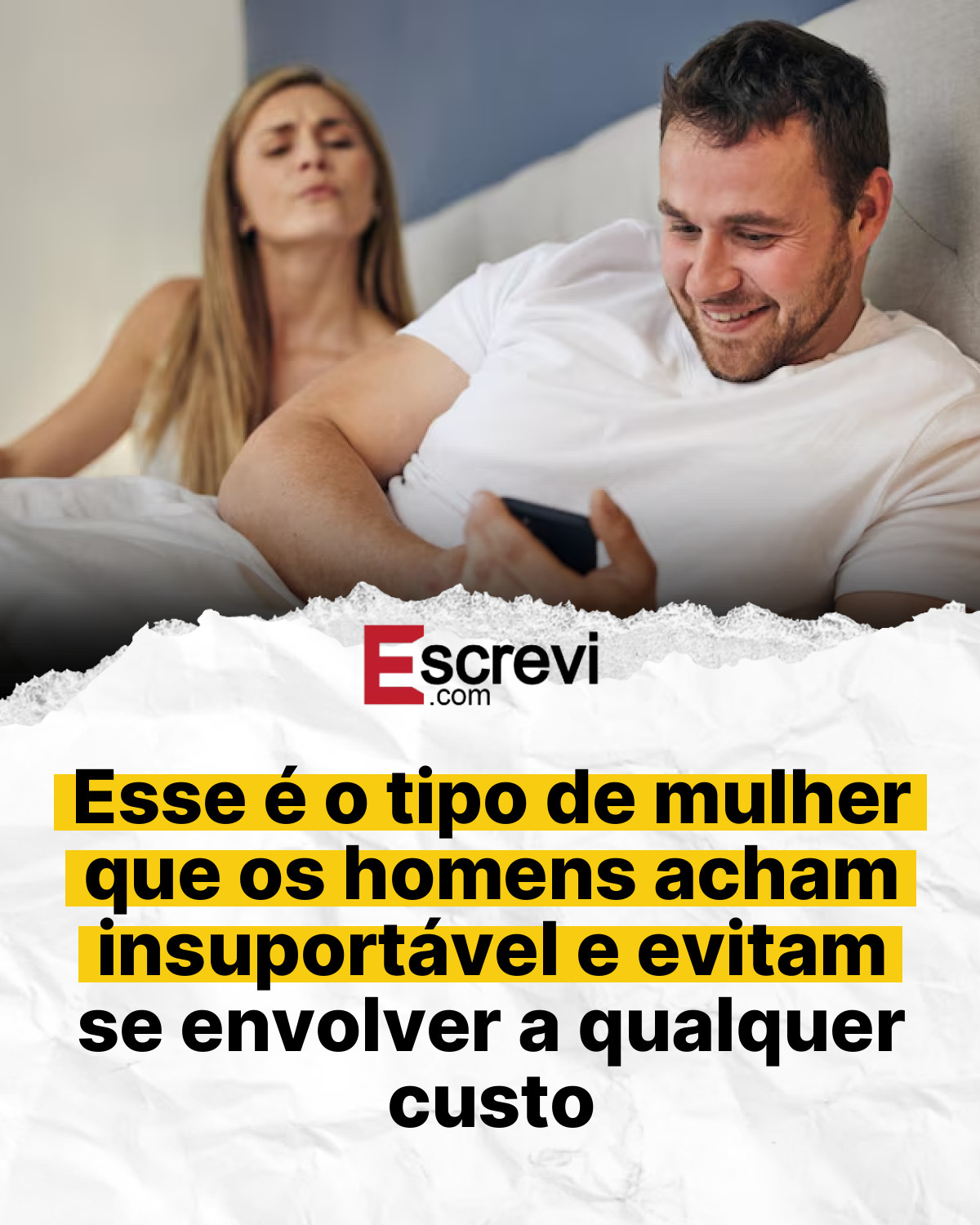 Esse é o tipo de mulher que os homens acham insuportável e evitam se envolver a qualquer custo card branco