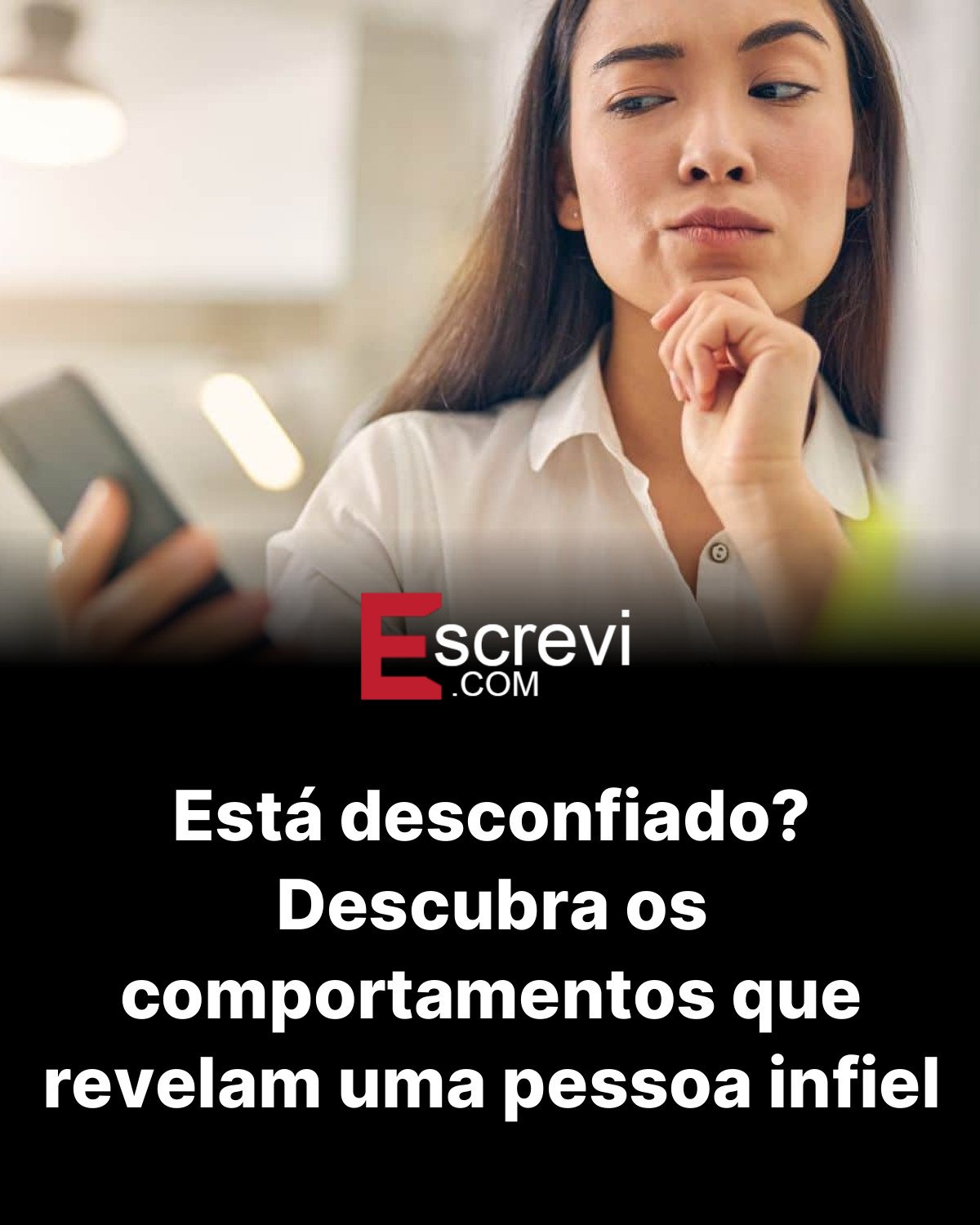 Está desconfiado? Descubra os comportamentos que revelam uma pessoa infiel card preto