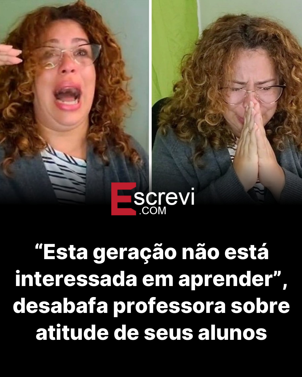 “Esta geração não está interessada em aprender”, desabafa professora sobre atitude de seus alunos card preto