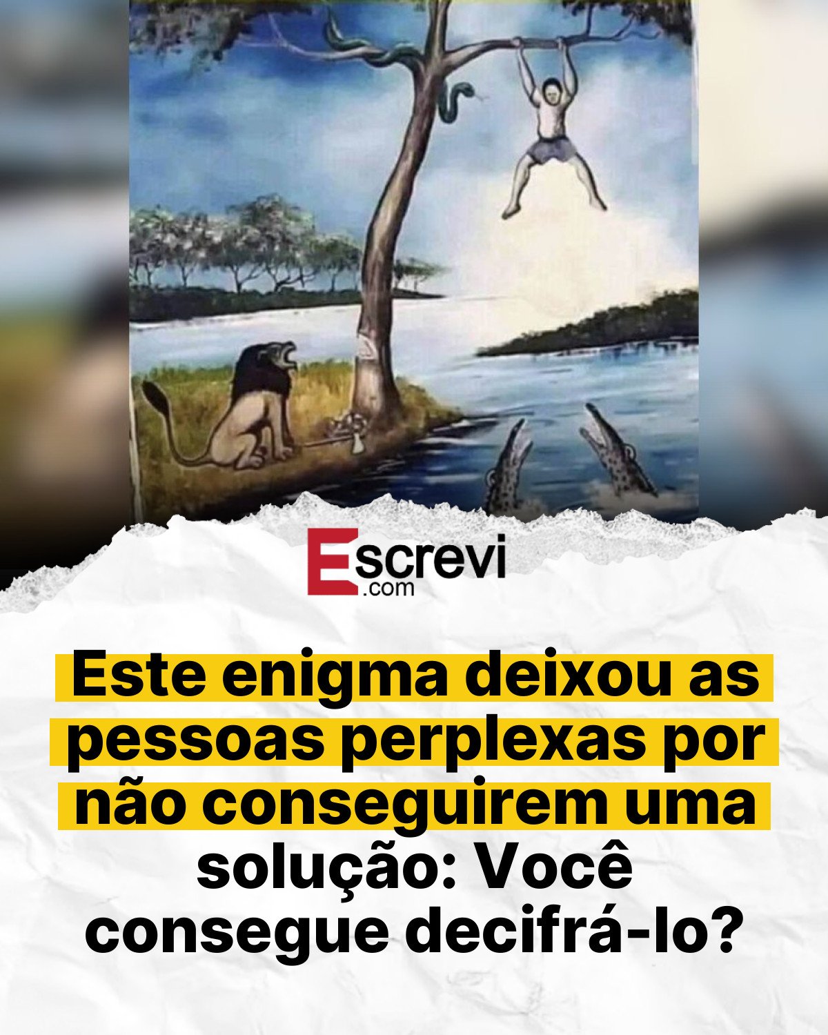 Este enigma deixou as pessoas perplexas por não conseguirem uma solução: Você consegue decifrá-lo? card branco