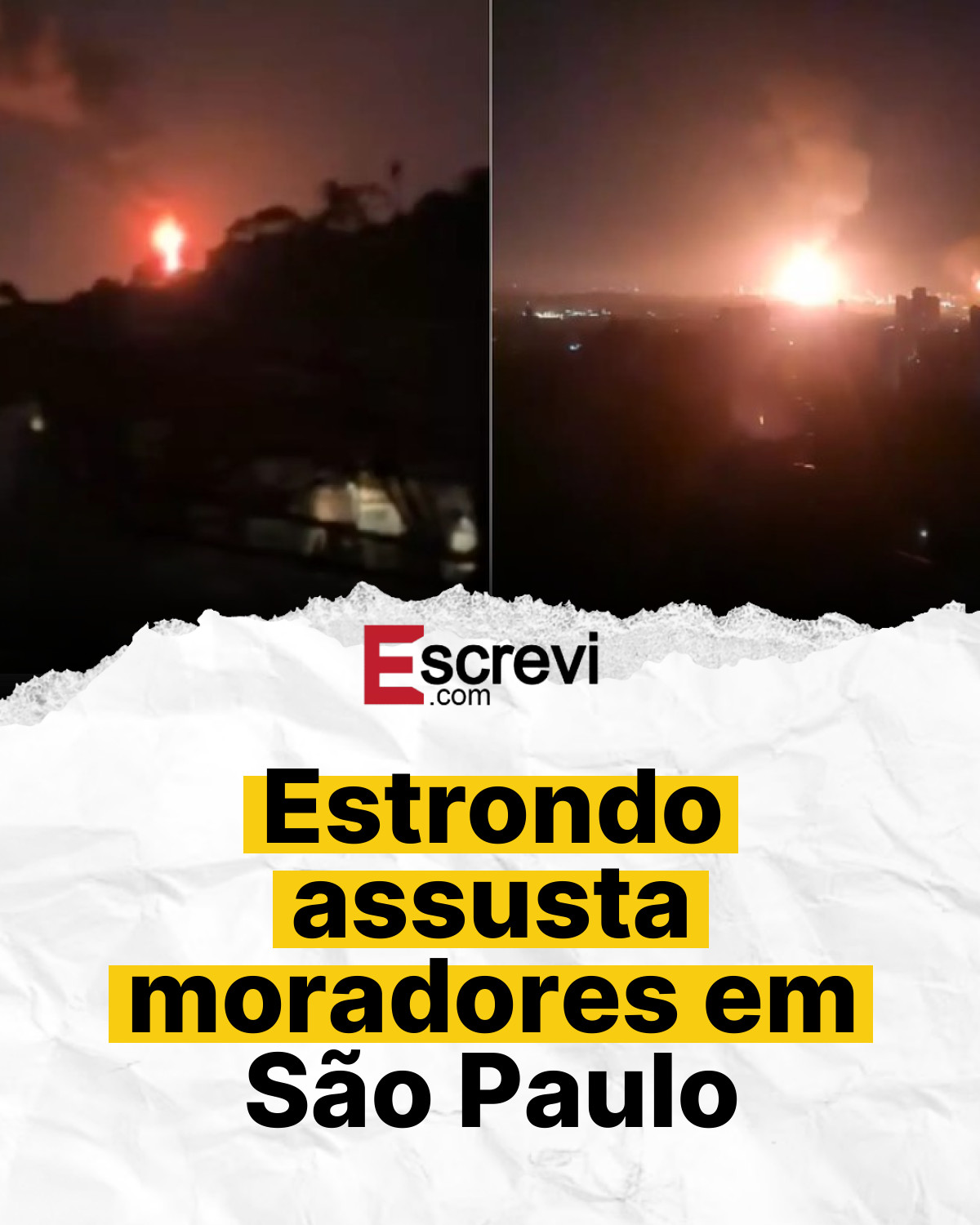 Estrondo assusta moradores em São Paulo card branco