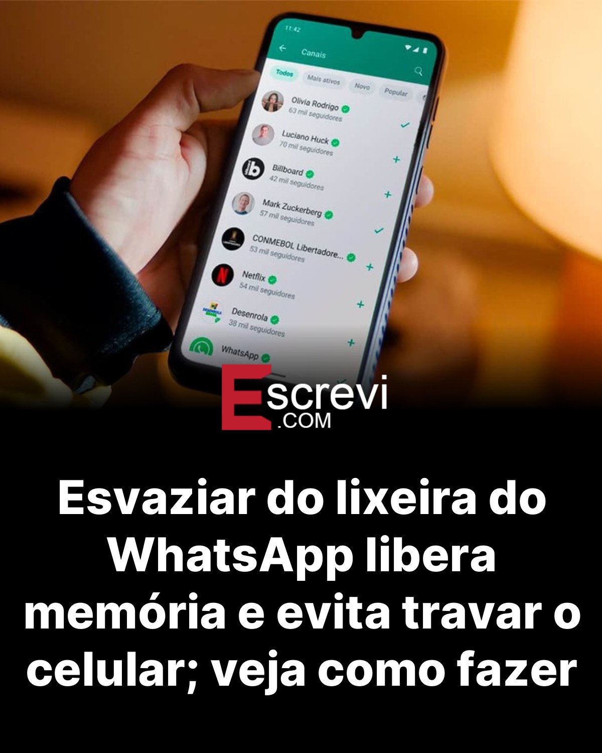 Esvaziar do lixeira do WhatsApp libera memória e evita travar o celular; veja como fazer card preto