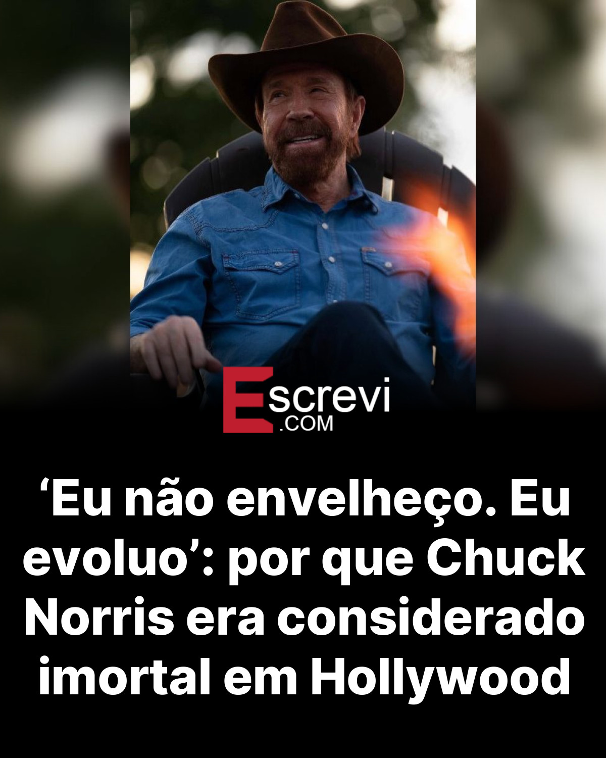 ‘Eu não envelheço. Eu evoluo’: por que Chuck Norris era considerado imortal em Hollywood card preto