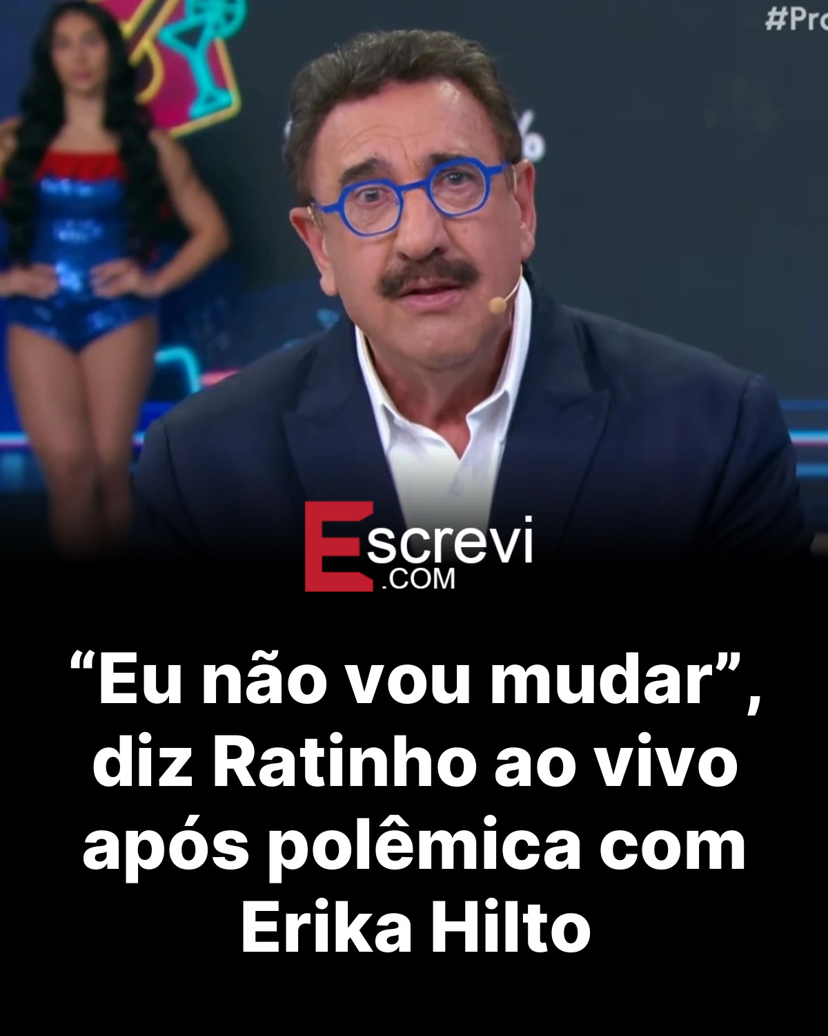“Eu não vou mudar”, diz Ratinho ao vivo após polêmica com Erika Hilto card preto