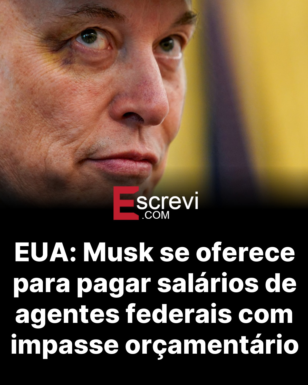EUA: Musk se oferece para pagar salários de agentes federais com impasse orçamentário card preto