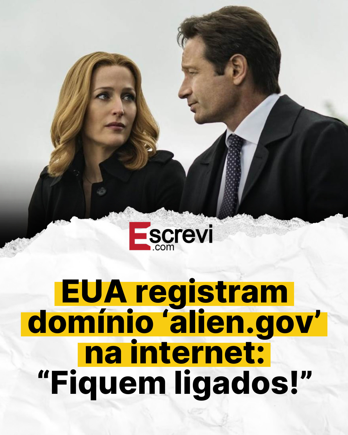 EUA registram domínio ‘alien.gov’ na internet: “Fiquem ligados!” card branco