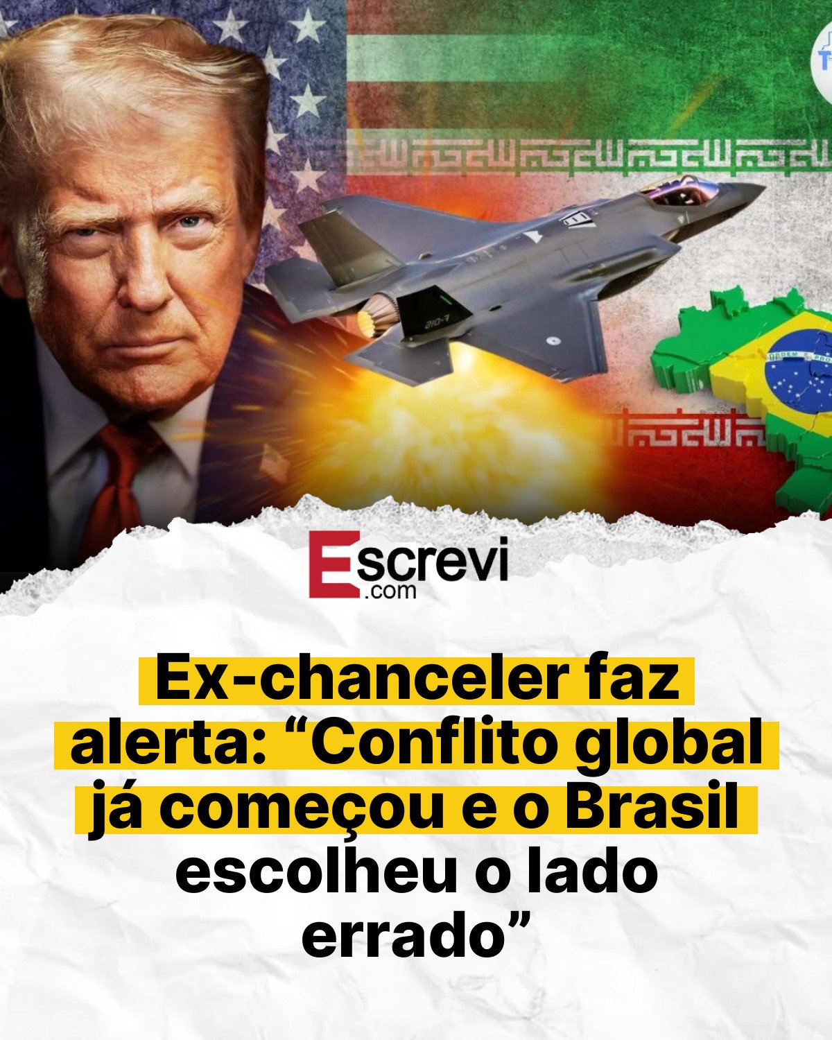 Ex-chanceler faz alerta: “Conflito global já começou e o Brasil escolheu o lado errado” card branco