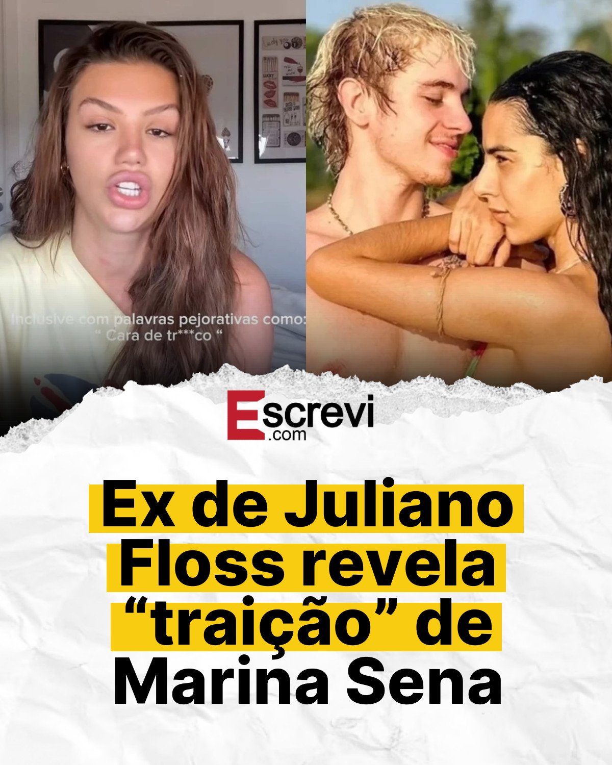 Ex de Juliano Floss revela “traição” de Marina Sena card branco