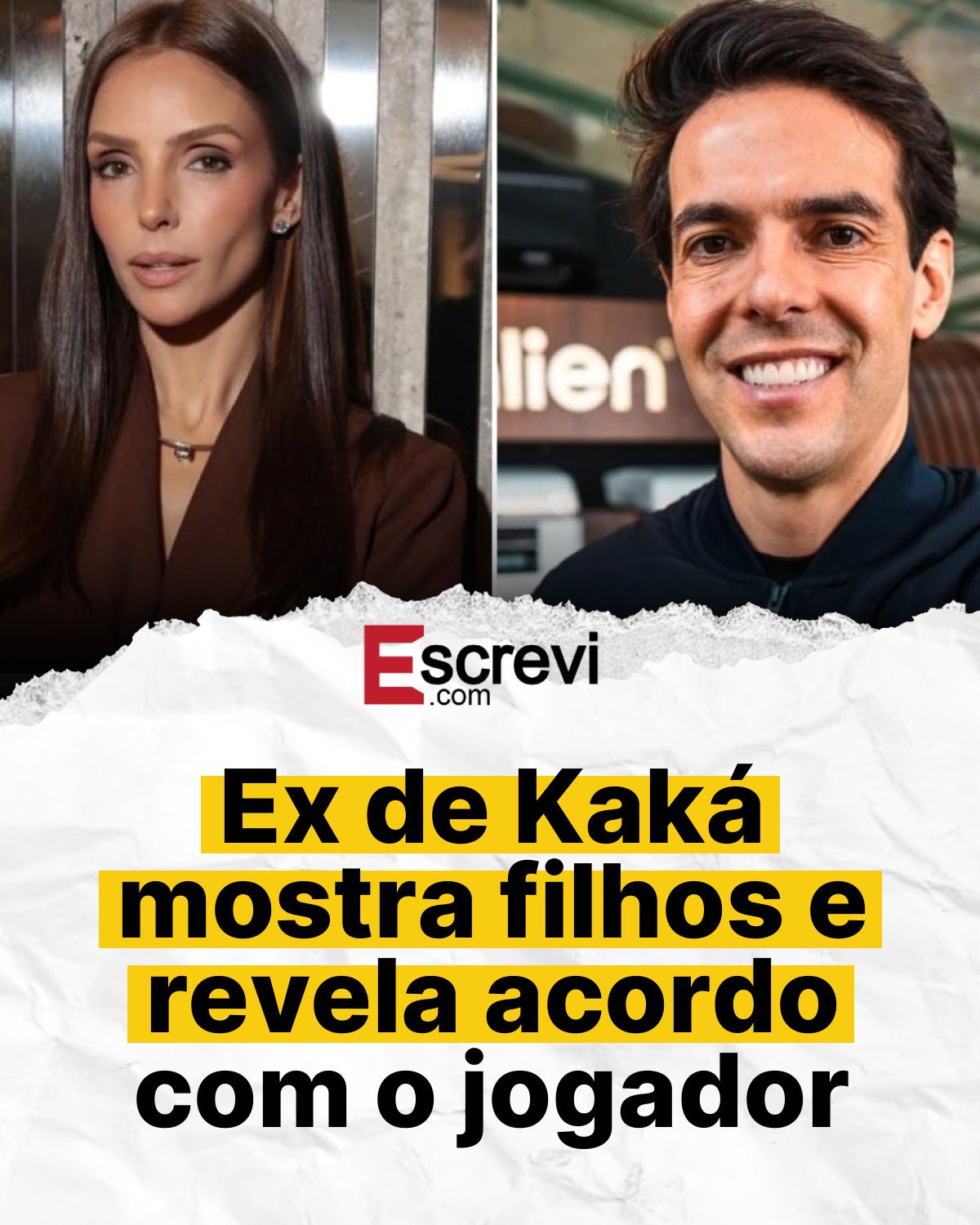 Ex de Kaká mostra filhos e revela acordo com o jogador card branco