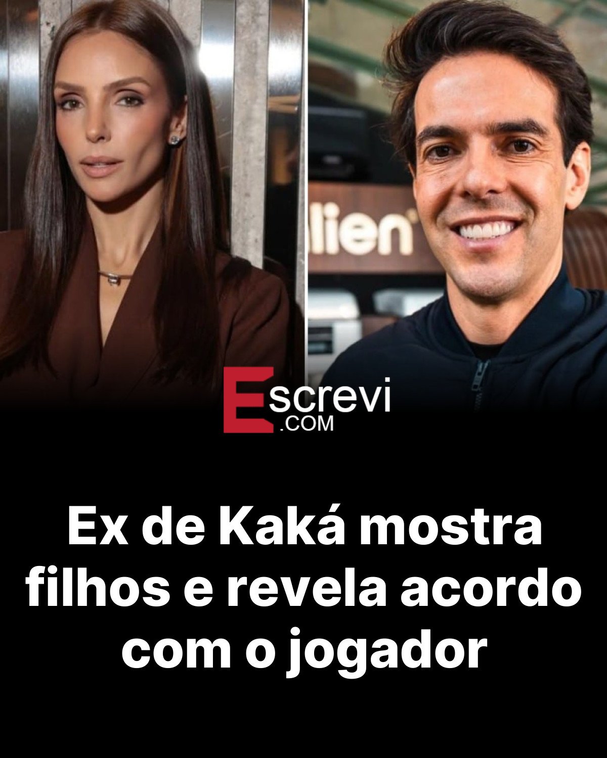 Ex de Kaká mostra filhos e revela acordo com o jogador card preto