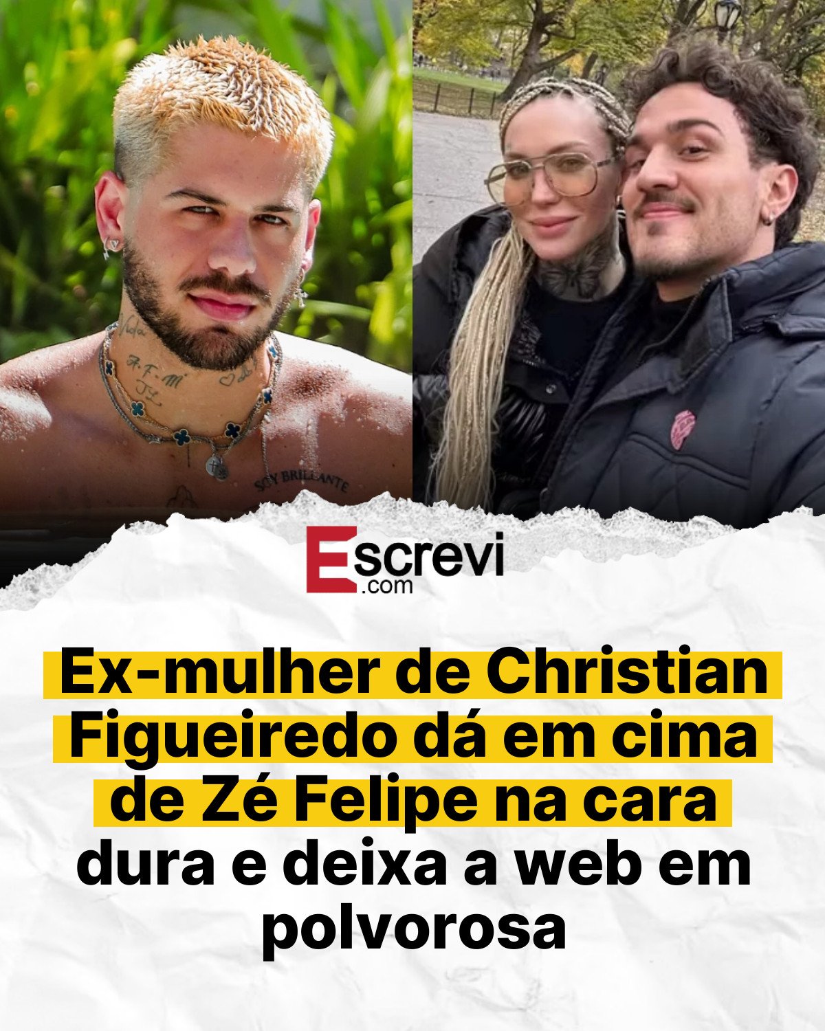 Ex-mulher de Christian Figueiredo dá em cima de Zé Felipe na cara dura e deixa a web em polvorosa card branco