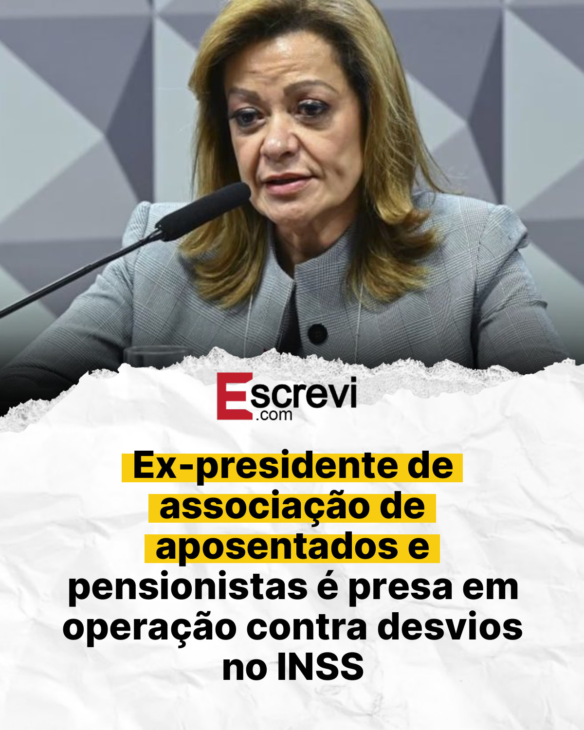 Ex-presidente de associação de aposentados e pensionistas é presa em operação contra desvios no INSS card branco
