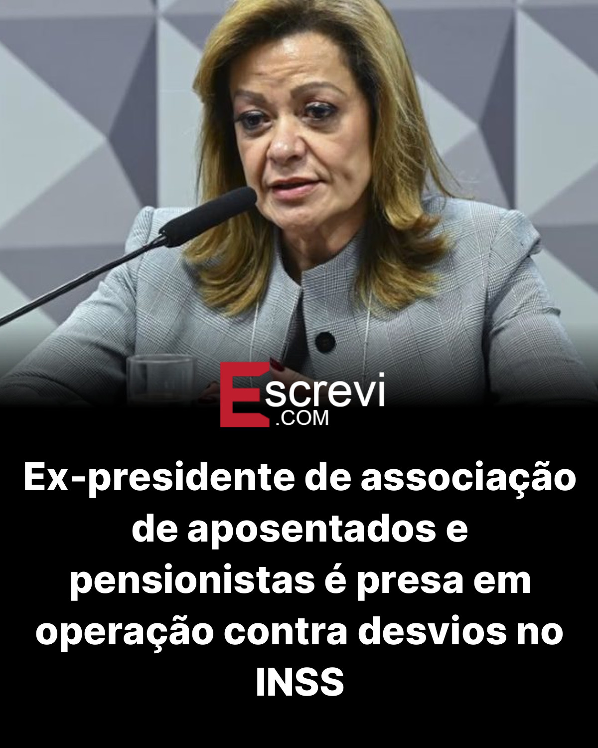 Ex-presidente de associação de aposentados e pensionistas é presa em operação contra desvios no INSS card preto