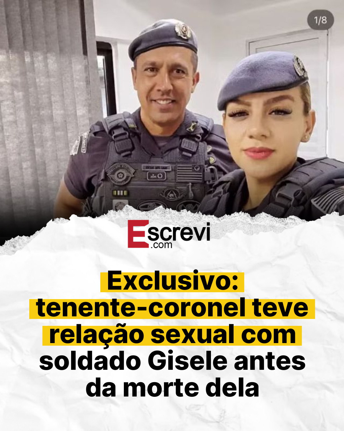 Exclusivo: tenente-coronel teve relação sexual com soldado Gisele antes da morte dela card branco
