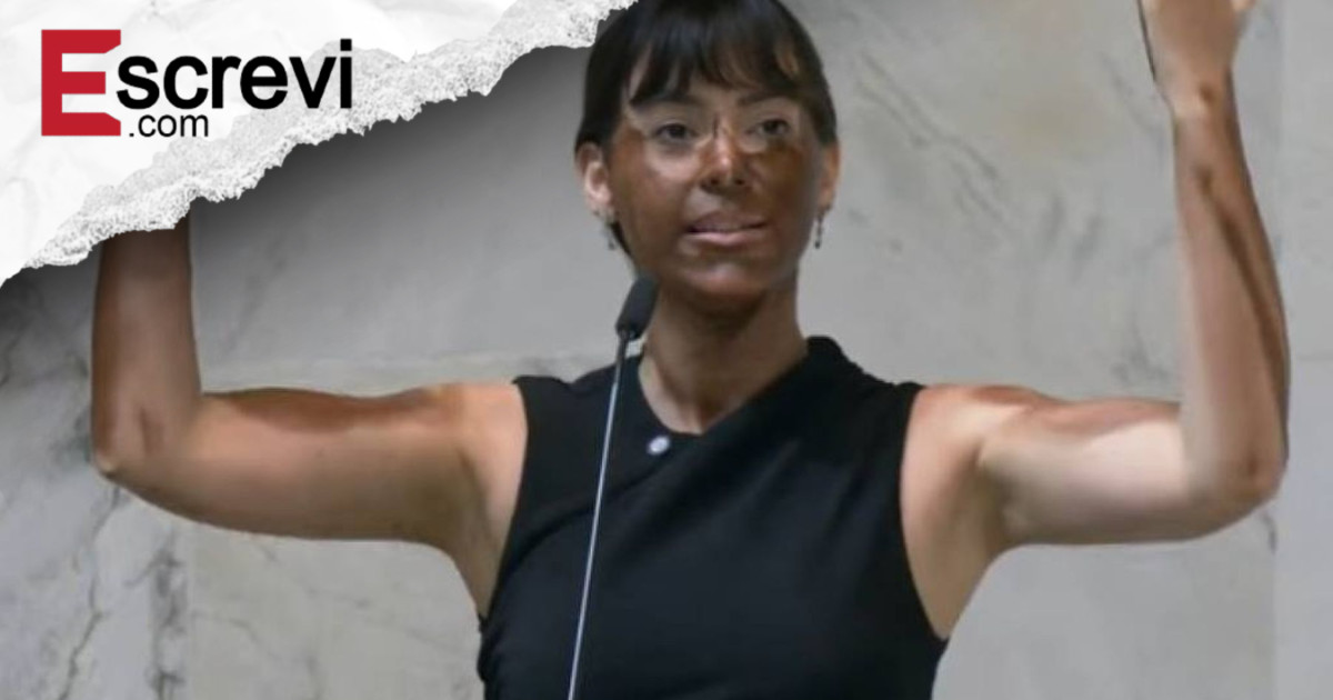 Fabiana Bolsonaro se pinta de marrom para protestar contra Erika Hilton imagem principal