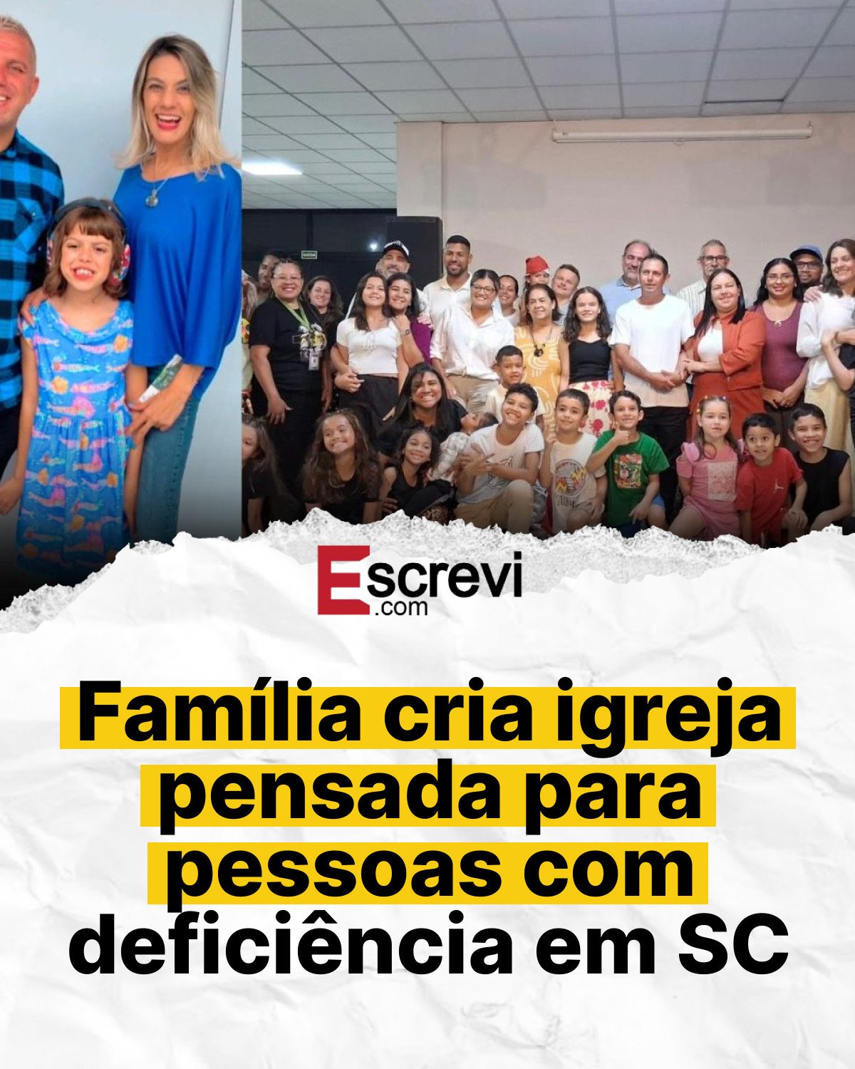 Família cria igreja pensada para pessoas com deficiência em SC card branco