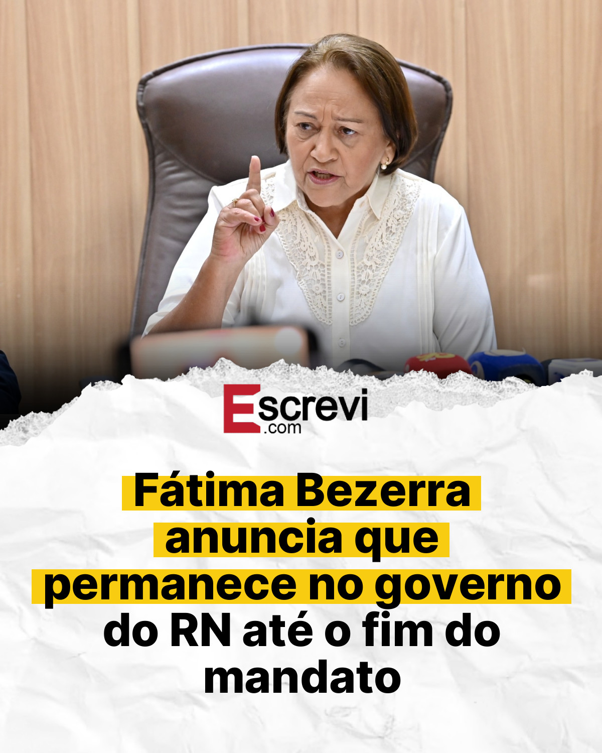 Fátima Bezerra anuncia que permanece no governo do RN até o fim do mandato card branco
