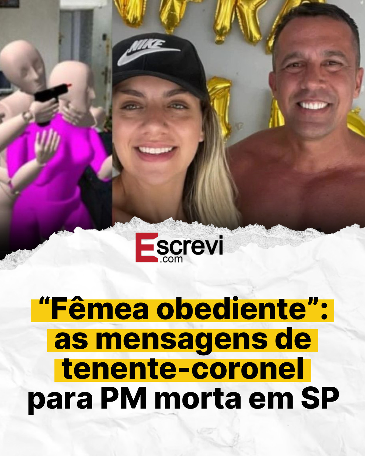 “Fêmea obediente”: as mensagens de tenente-coronel para PM morta em SP card branco