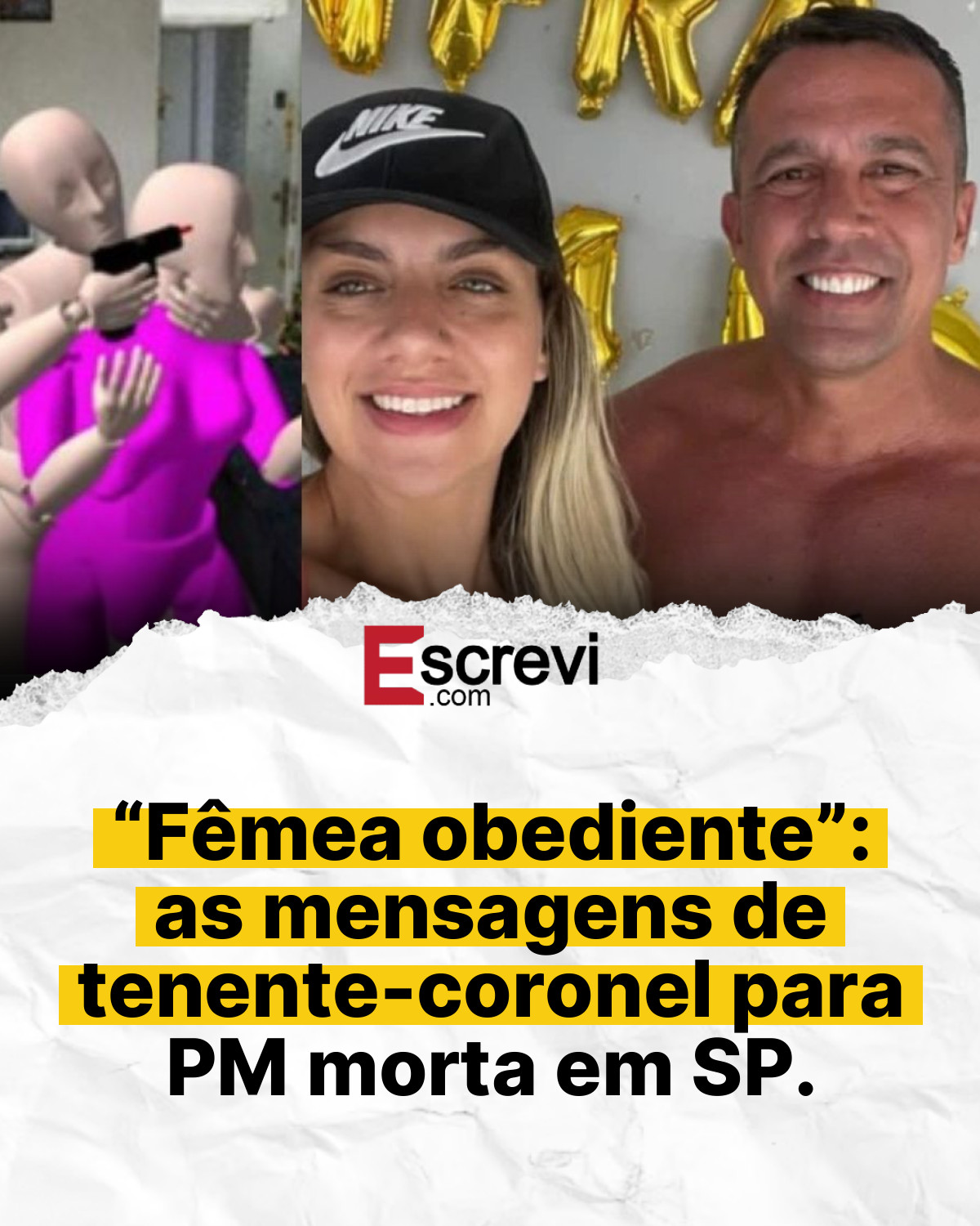 “Fêmea obediente”: as mensagens de tenente-coronel para PM morta em SP. card branco