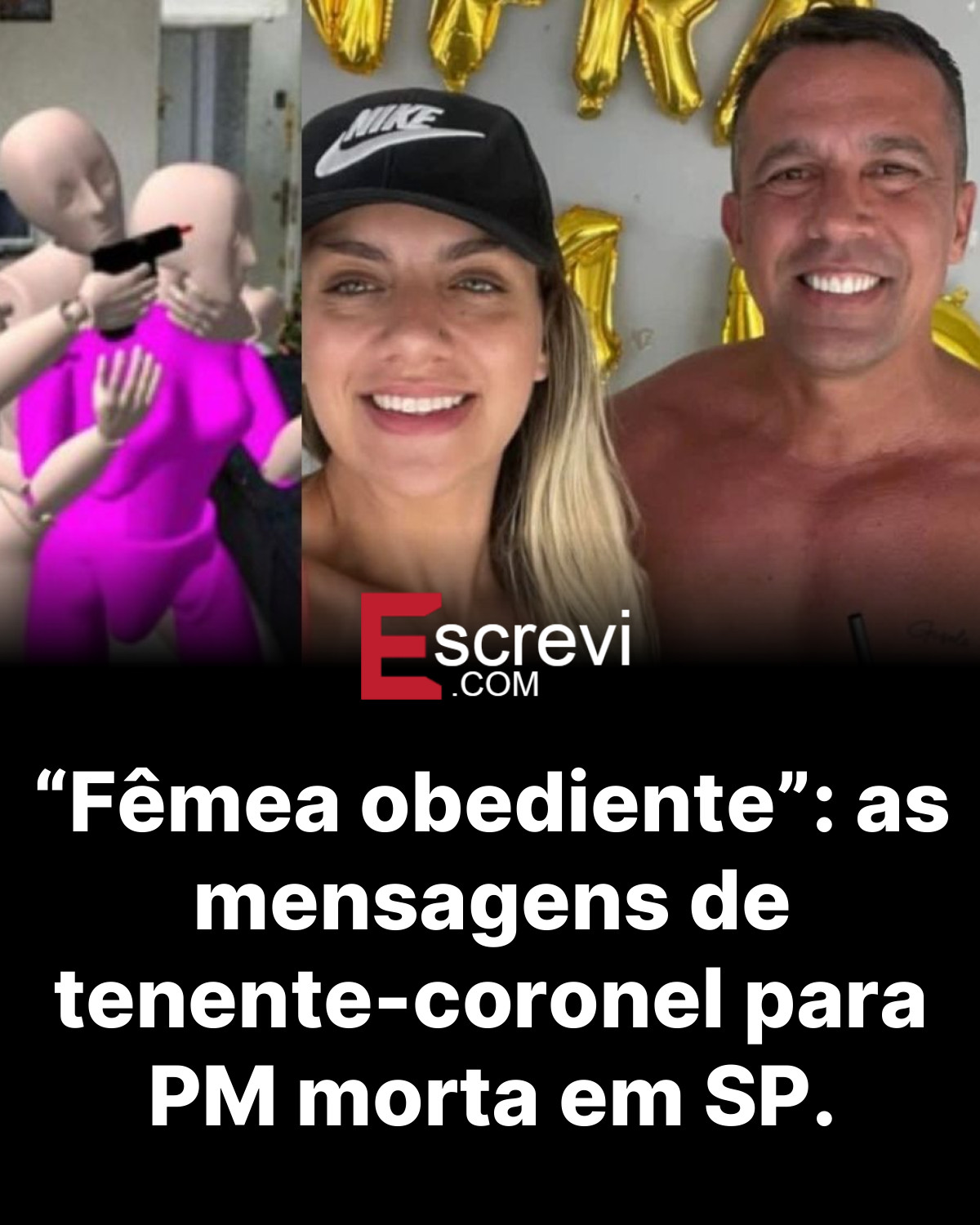 “Fêmea obediente”: as mensagens de tenente-coronel para PM morta em SP. card preto