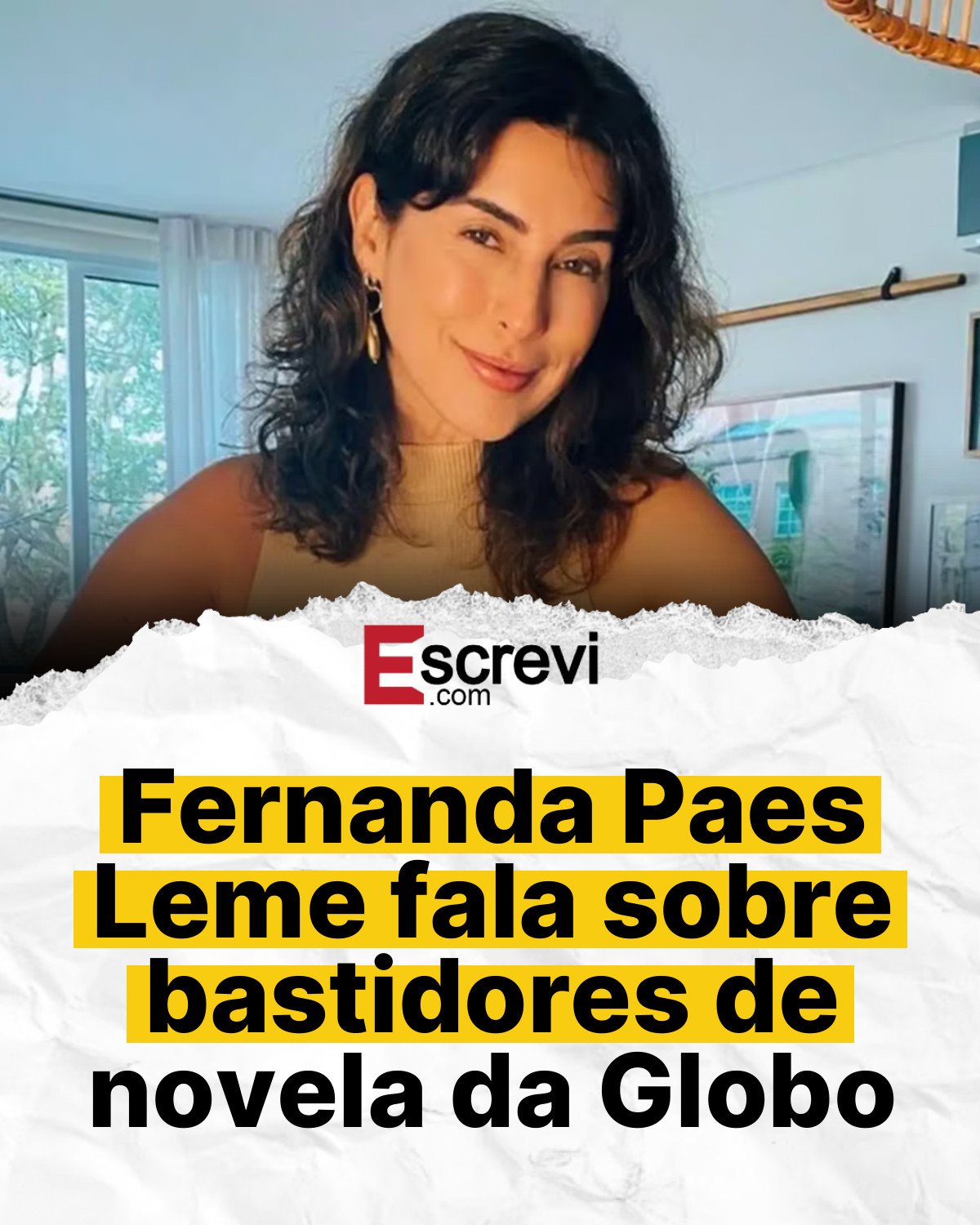 Fernanda Paes Leme fala sobre bastidores de novela da Globo card branco