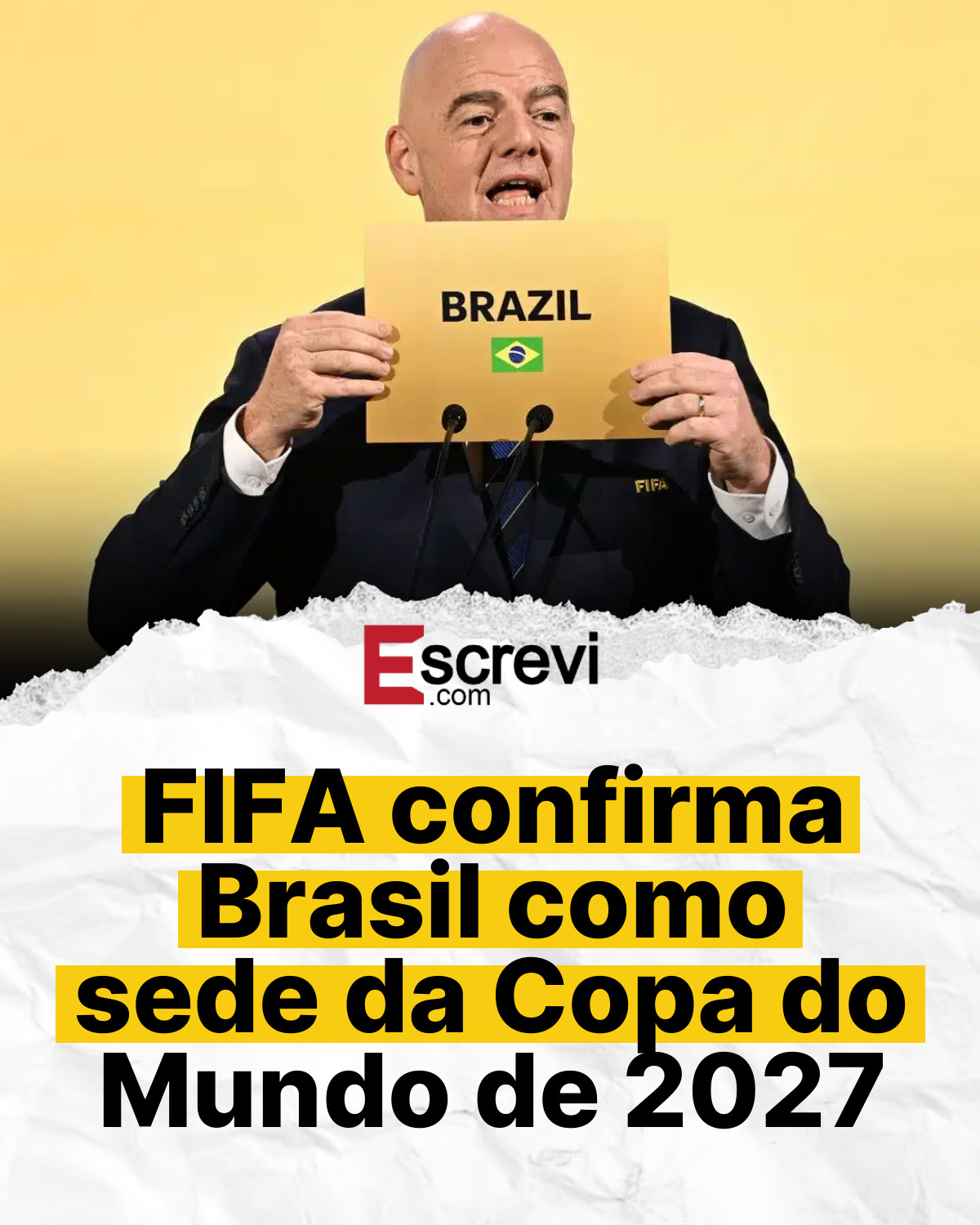 FIFA confirma Brasil como sede da Copa do Mundo de 2027 card branco