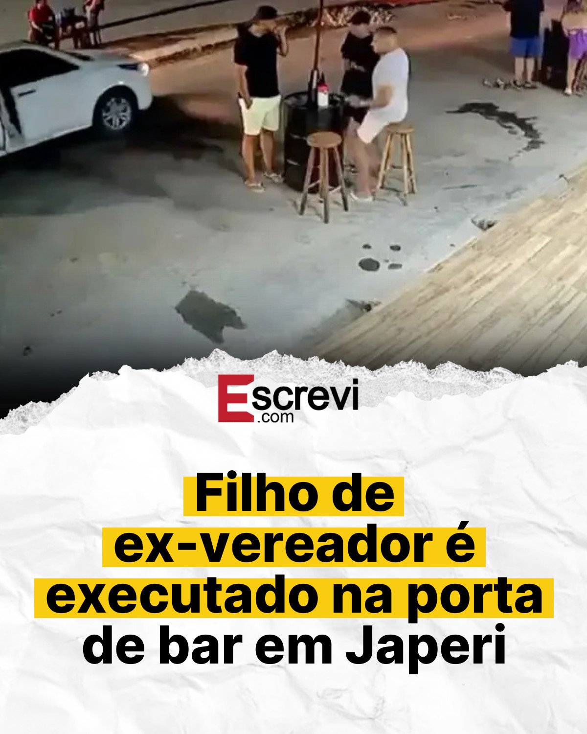 Filho de ex-vereador é executado na porta de bar em Japeri card branco
