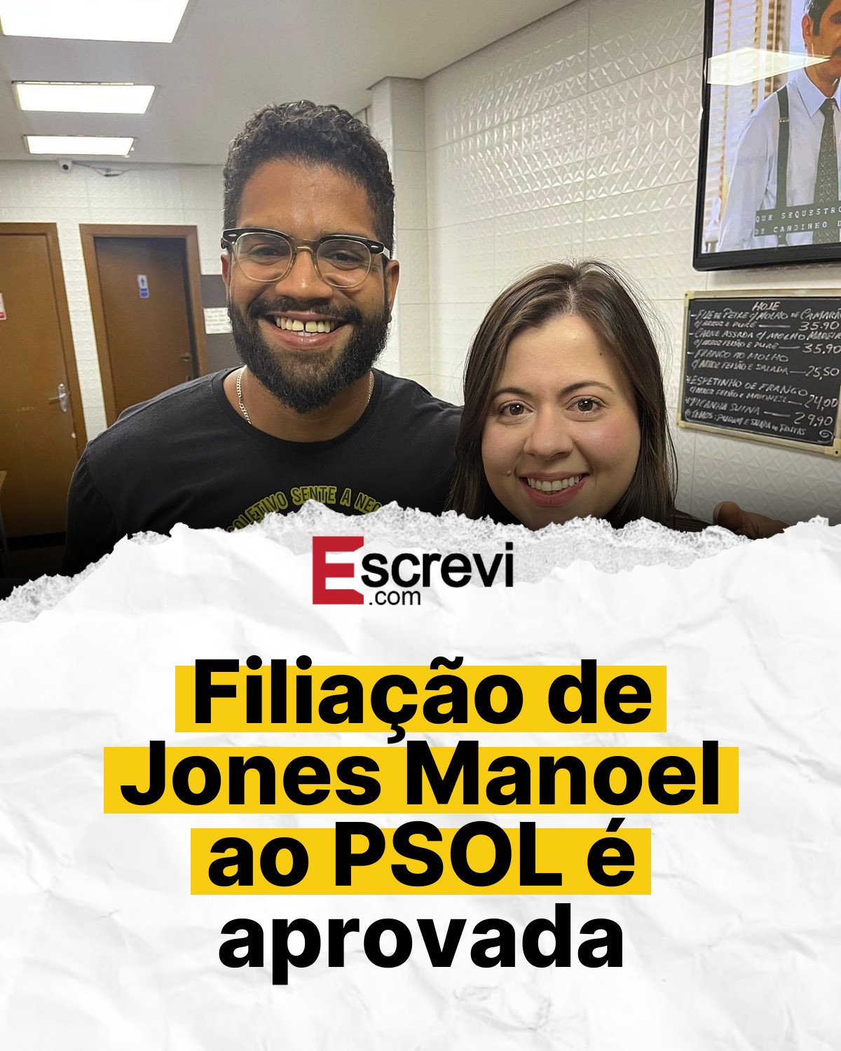 Filiação de Jones Manoel ao PSOL é aprovada card branco
