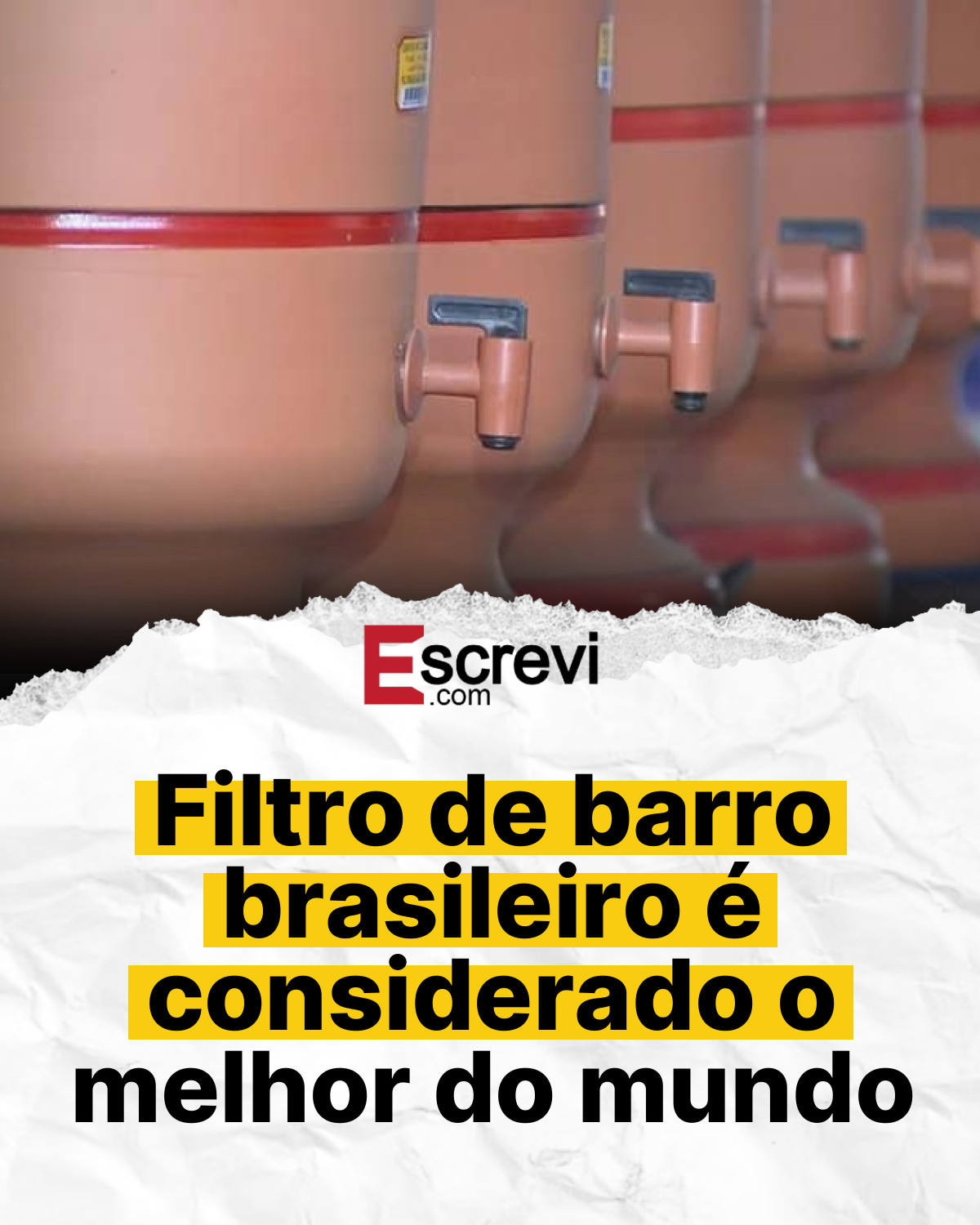 Filtro de barro brasileiro é considerado o melhor do mundo card branco