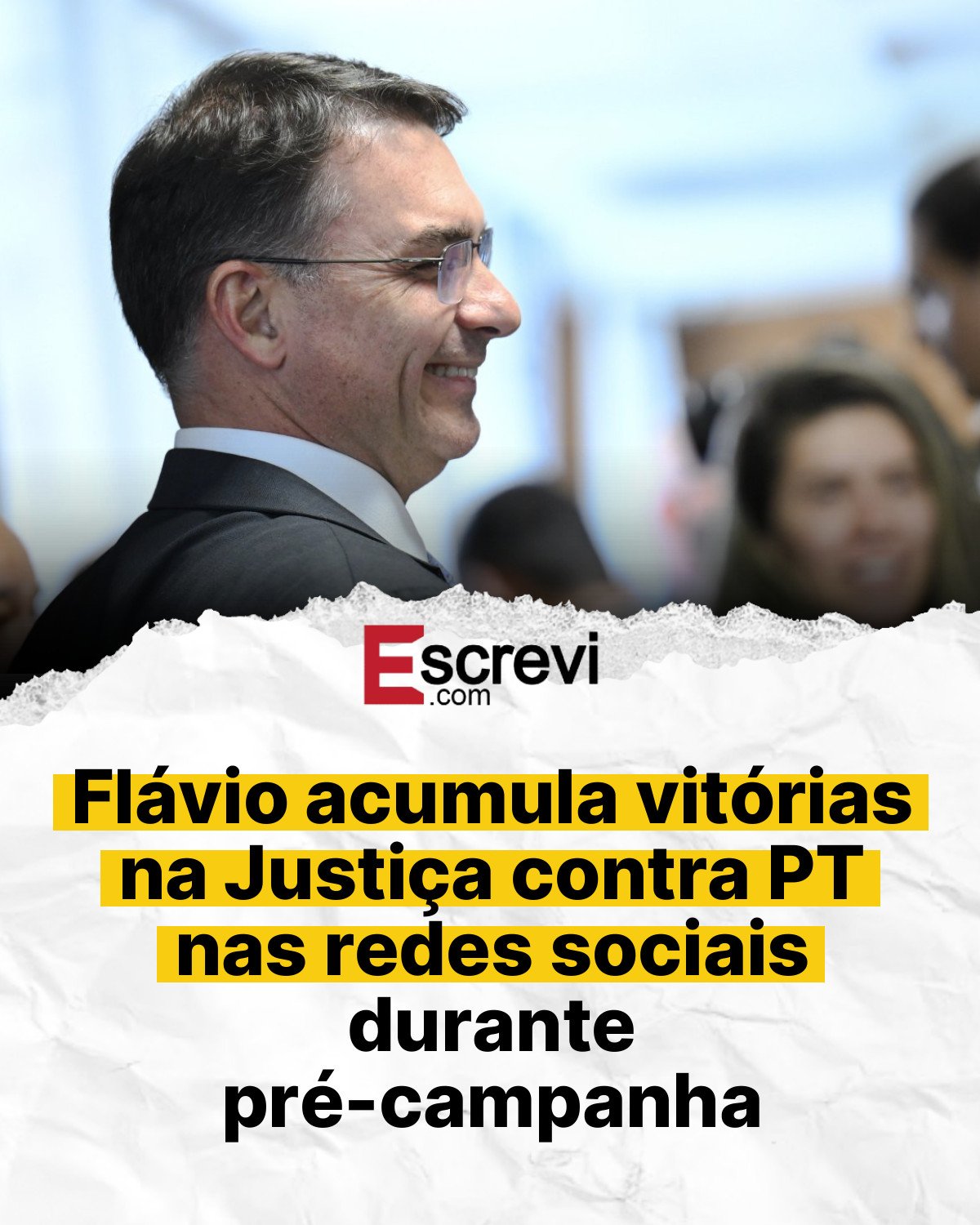 Flávio acumula vitórias na Justiça contra PT nas redes sociais durante pré-campanha card branco