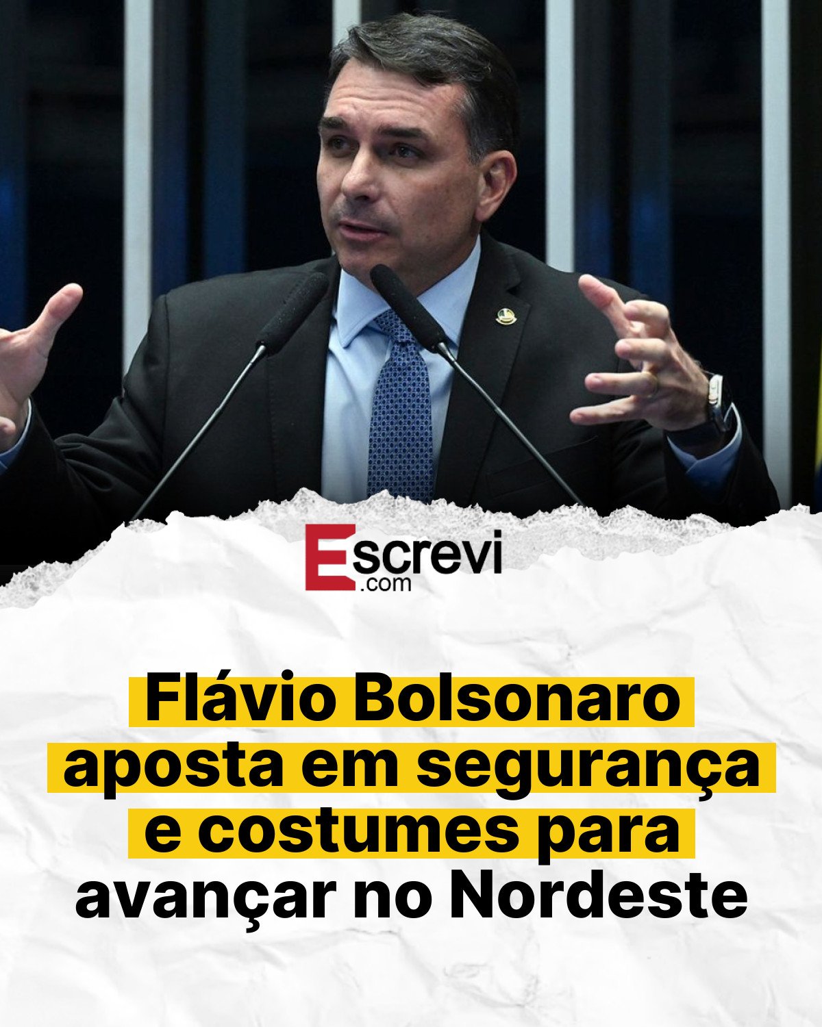 Flávio Bolsonaro aposta em segurança e costumes para avançar no Nordeste card branco