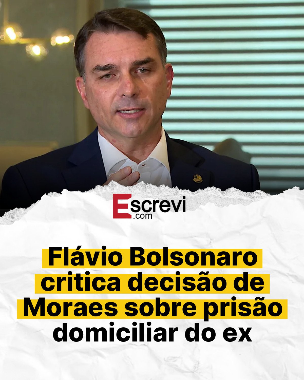 Flávio Bolsonaro critica decisão de Moraes sobre prisão domiciliar do ex card branco