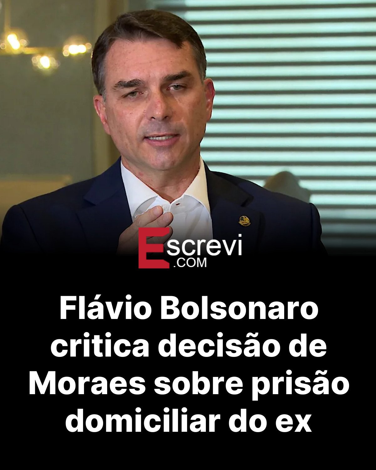 Flávio Bolsonaro critica decisão de Moraes sobre prisão domiciliar do ex card preto