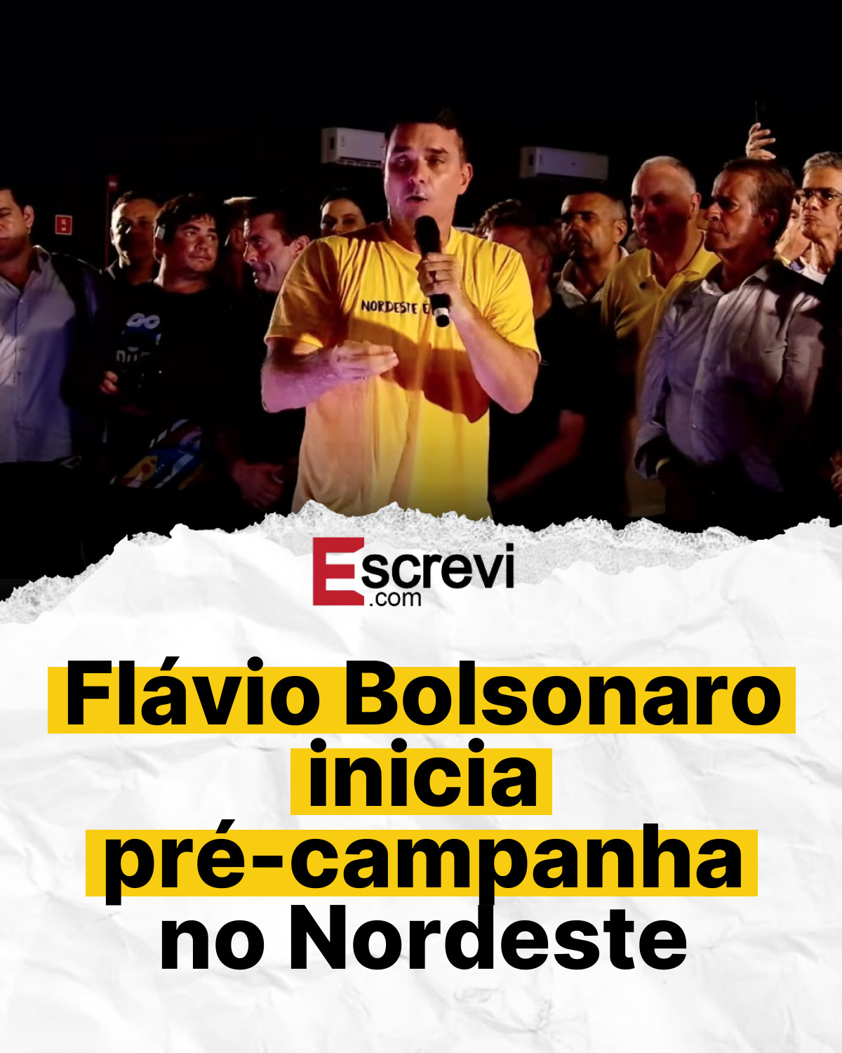 Flávio Bolsonaro inicia pré-campanha no Nordeste card branco