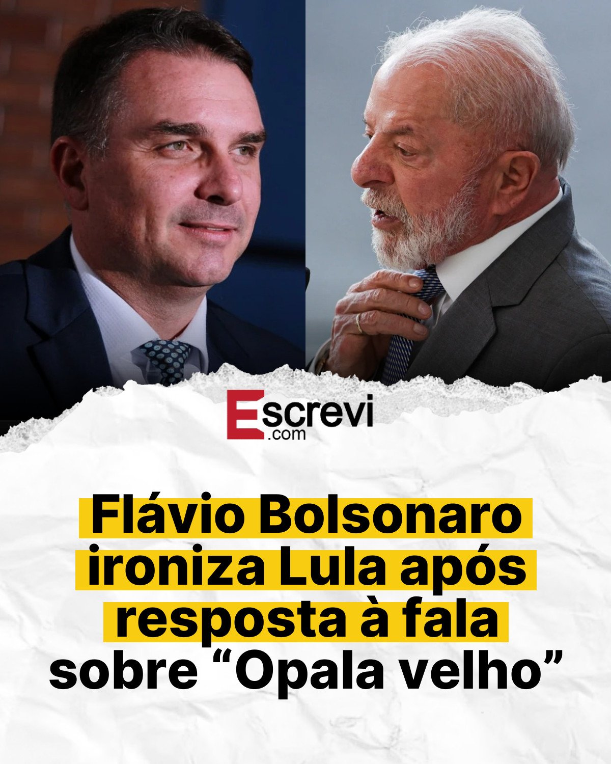 Flávio Bolsonaro ironiza Lula após resposta à fala sobre “Opala velho” card branco