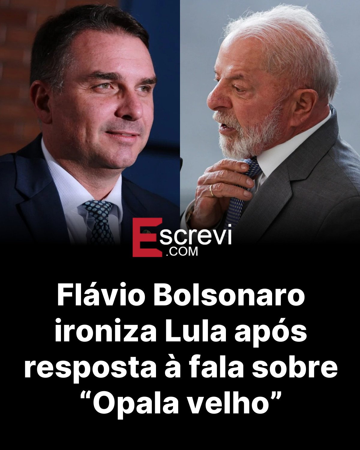Flávio Bolsonaro ironiza Lula após resposta à fala sobre “Opala velho” card preto