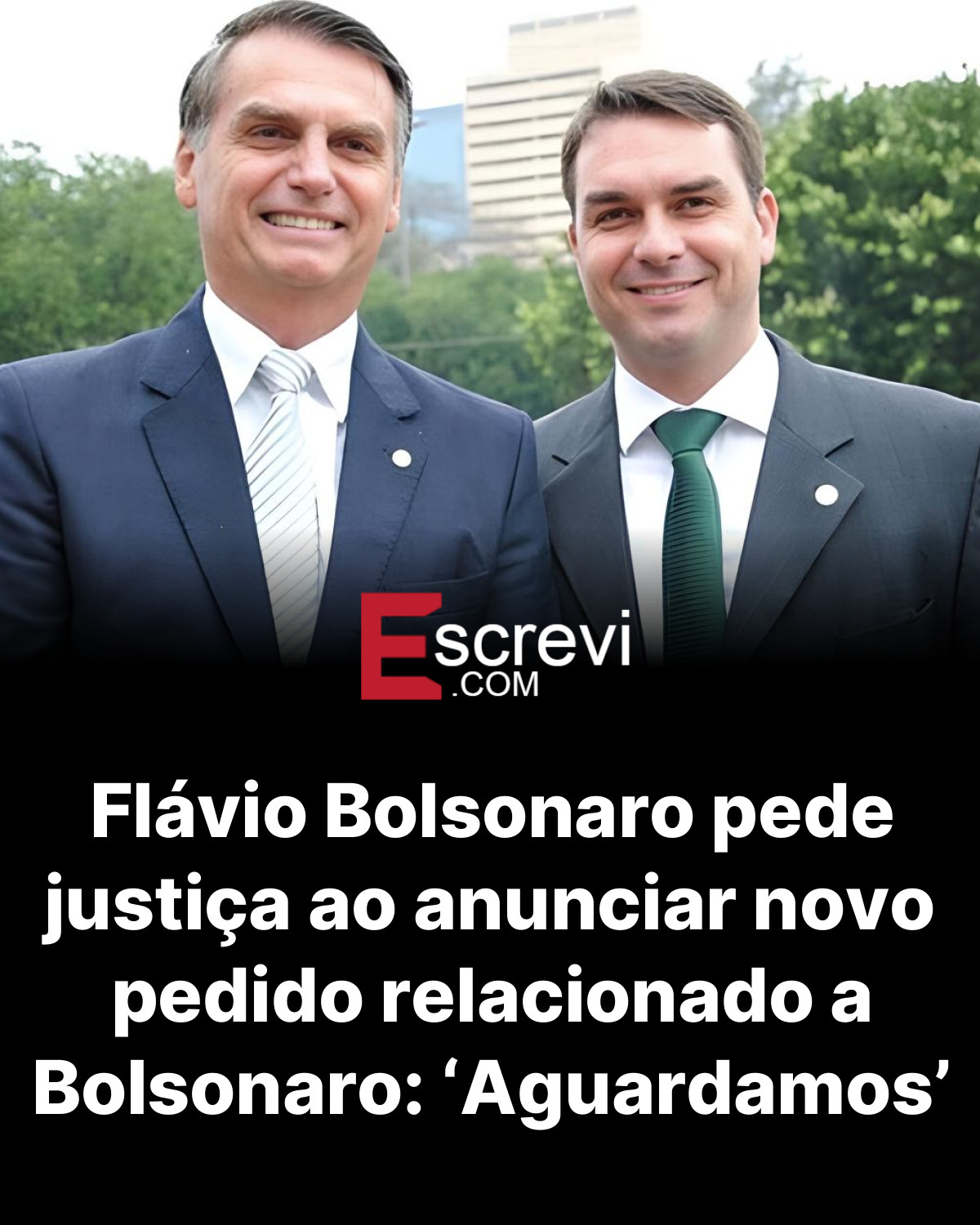 Flávio Bolsonaro pede justiça ao anunciar novo pedido relacionado a Bolsonaro: ‘Aguardamos’ card preto