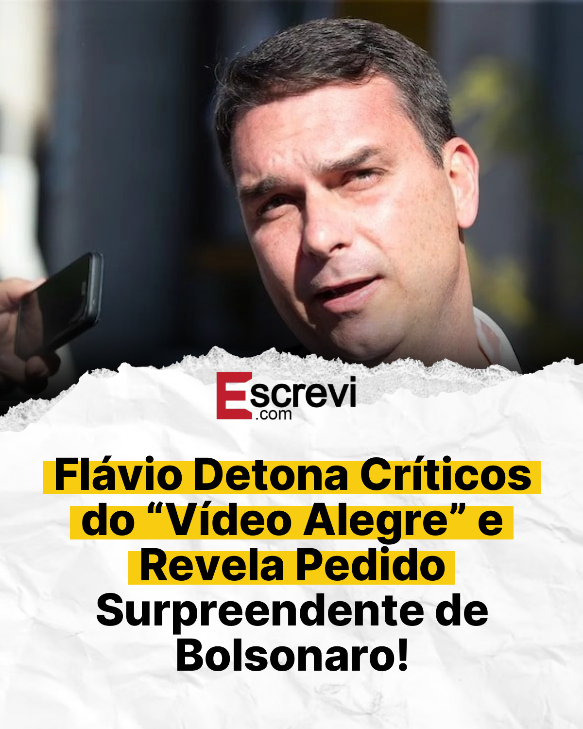 Flávio Detona Críticos do “Vídeo Alegre” e Revela Pedido Surpreendente de Bolsonaro! card branco