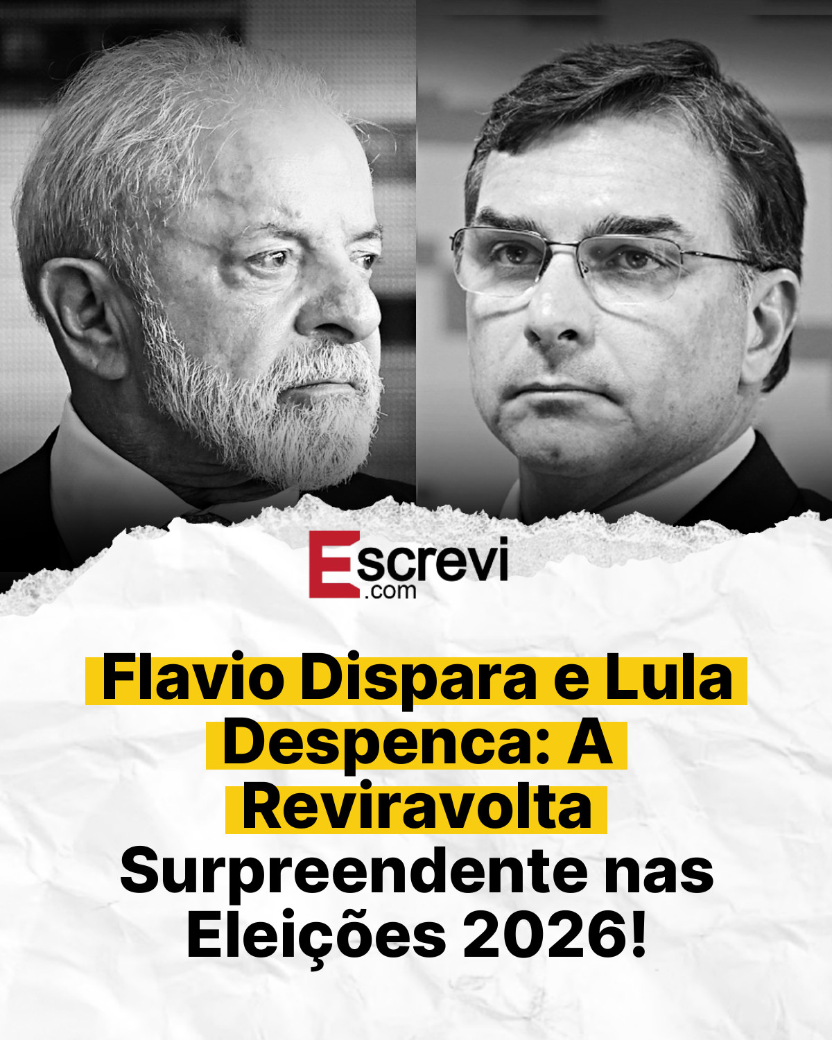 Flavio Dispara e Lula Despenca: A Reviravolta Surpreendente nas Eleições 2026! card branco