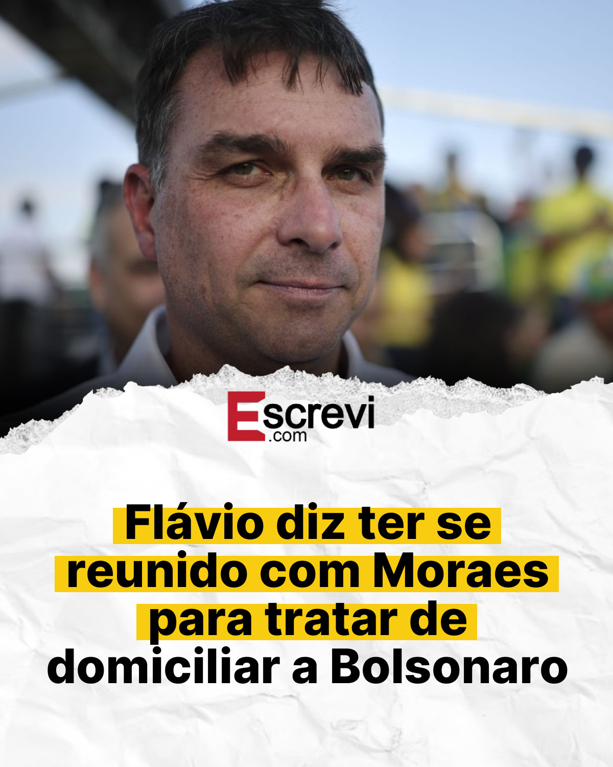 Flávio diz ter se reunido com Moraes para tratar de domiciliar a Bolsonaro card branco