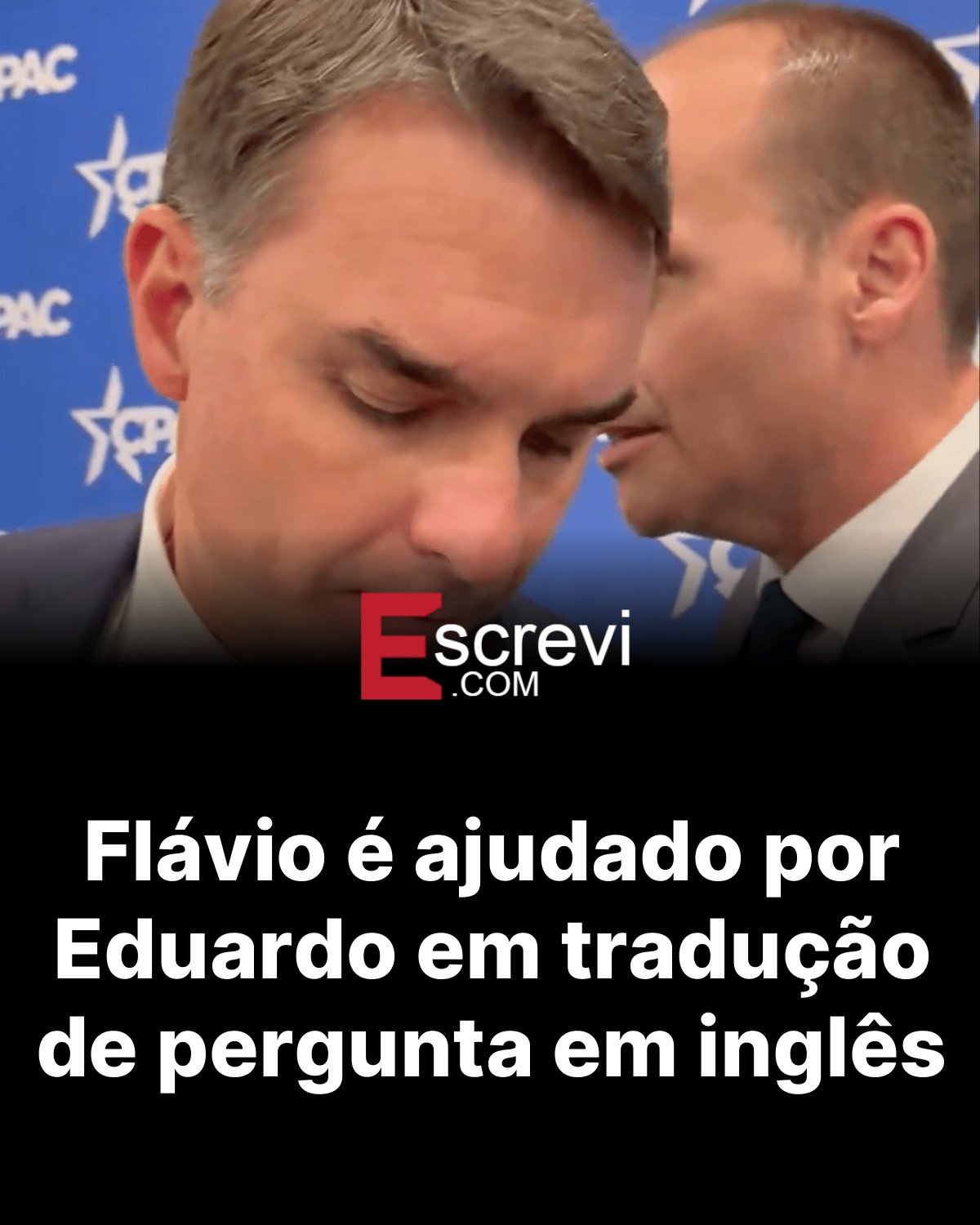 Flávio é ajudado por Eduardo em tradução de pergunta em inglês card preto