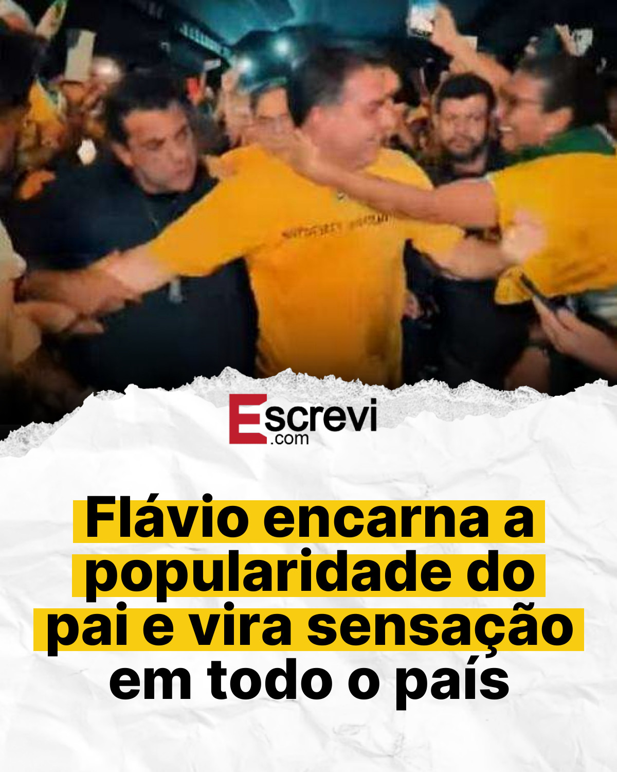 Flávio encarna a popularidade do pai e vira sensação em todo o país card branco