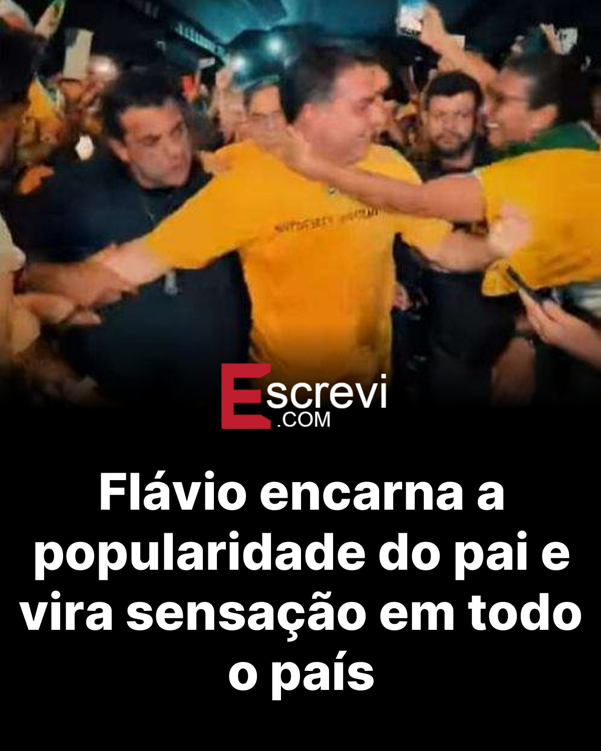 Flávio encarna a popularidade do pai e vira sensação em todo o país card preto