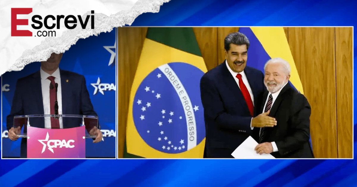 Flávio exibe foto de Maduro abraçado a Lula em evento nos EUA imagem principal