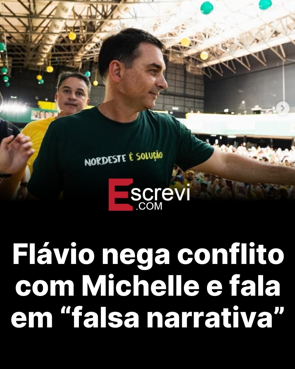 Flávio nega conflito com Michelle e fala em “falsa narrativa” card preto