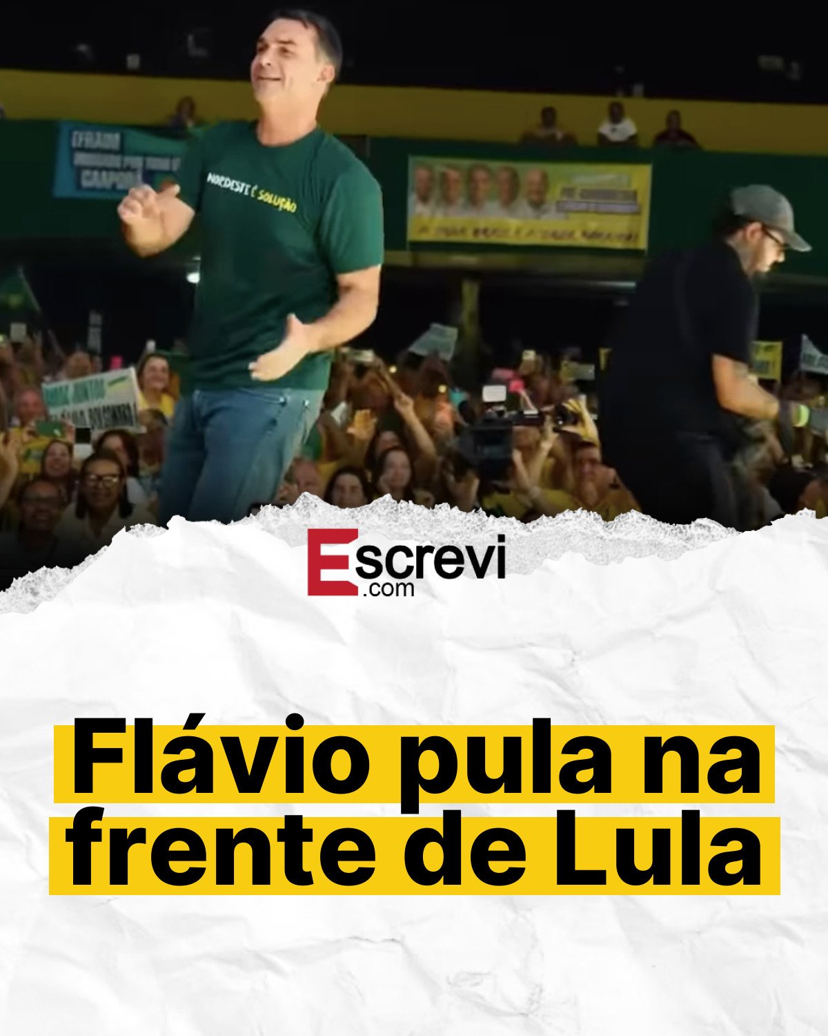 Flávio pula na frente de Lula card branco