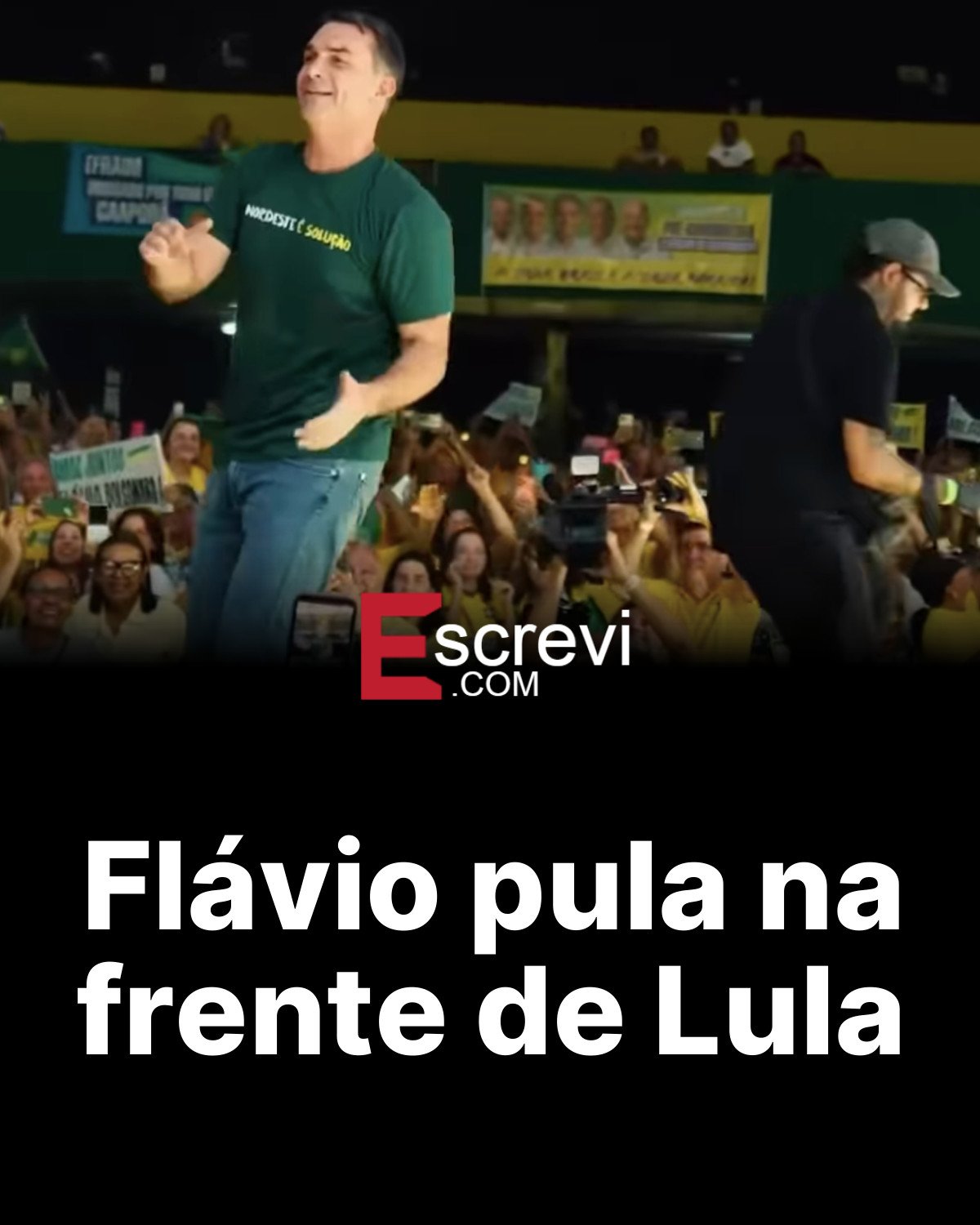 Flávio pula na frente de Lula card preto