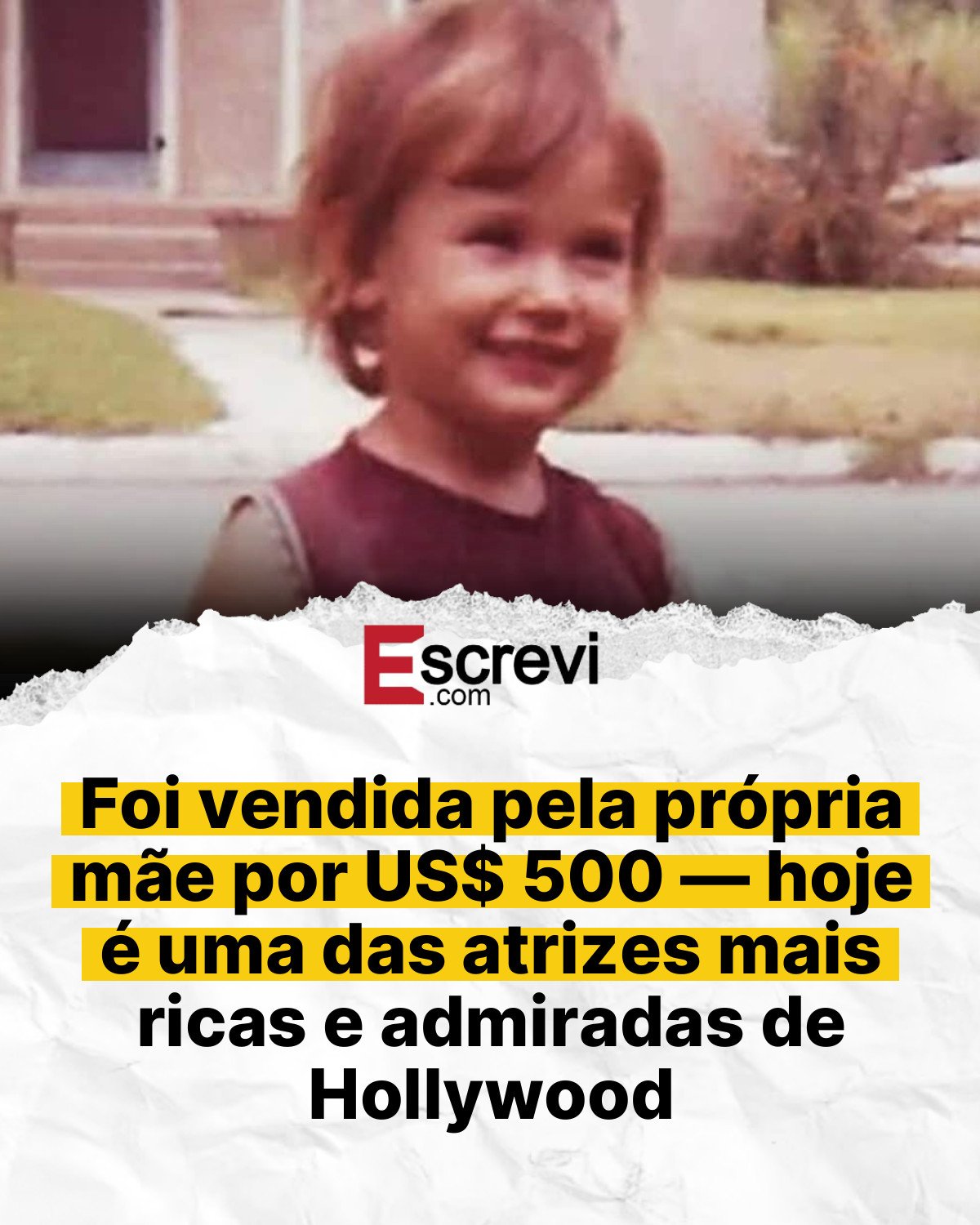 Foi vendida pela própria mãe por US$ 500 — hoje é uma das atrizes mais ricas e admiradas de Hollywood card branco